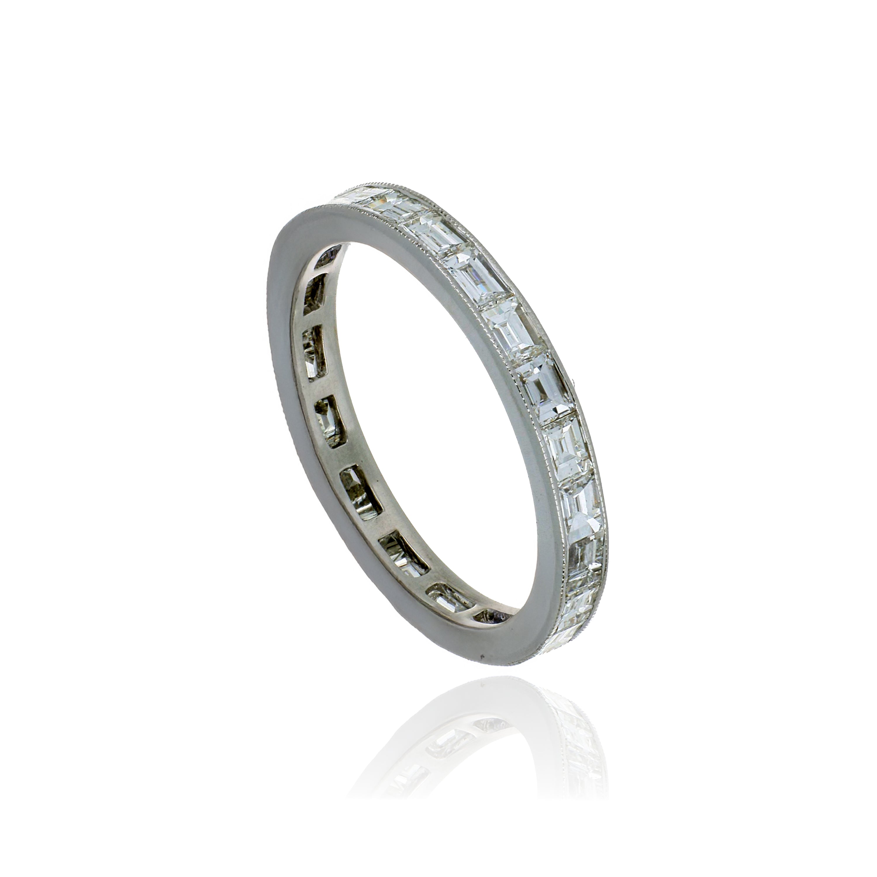 18k White Gold Diamond Eternity Wedding Band - Charles Koll Jewelers