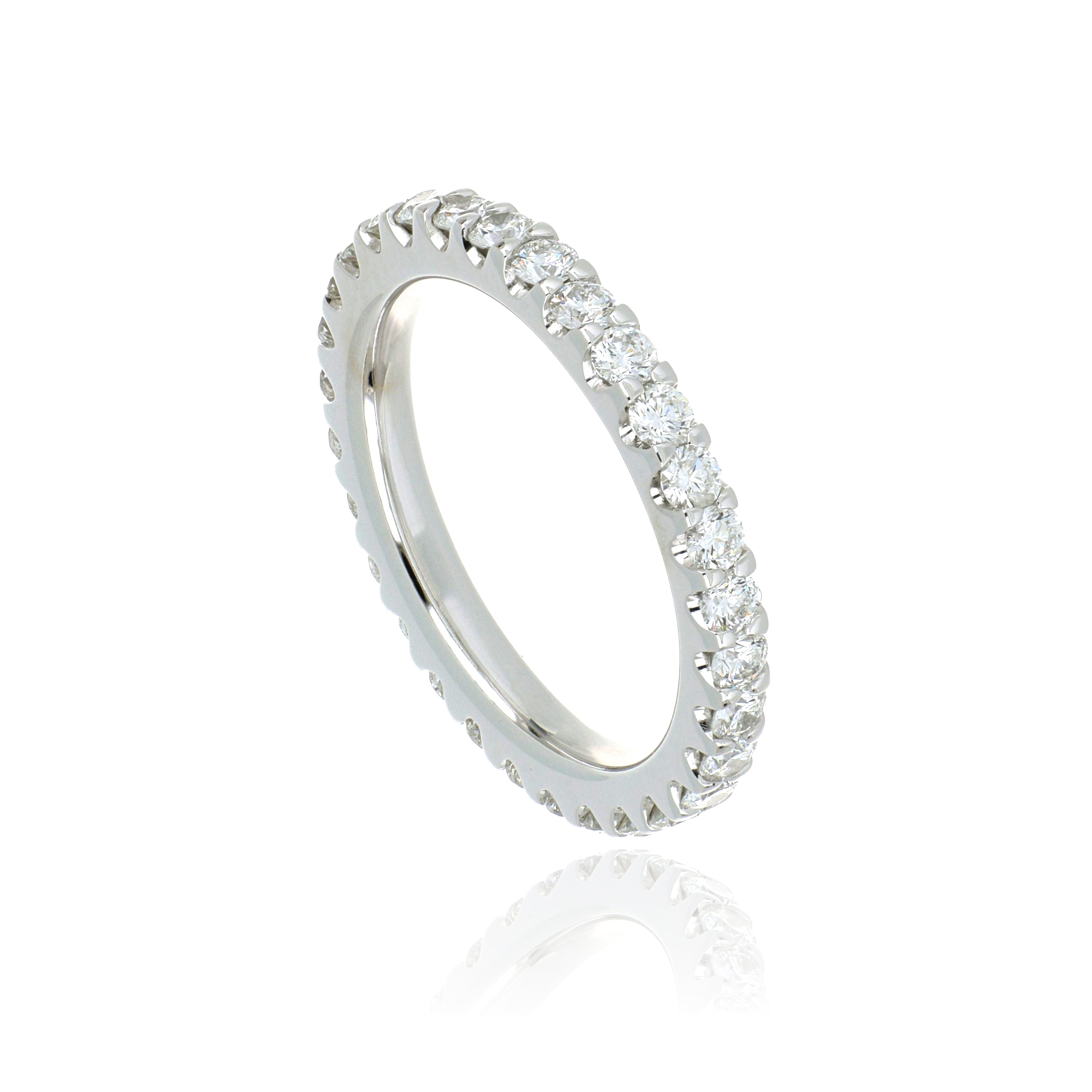 18k White Gold Diamond Eternity Wedding Band - Charles Koll Jewelers