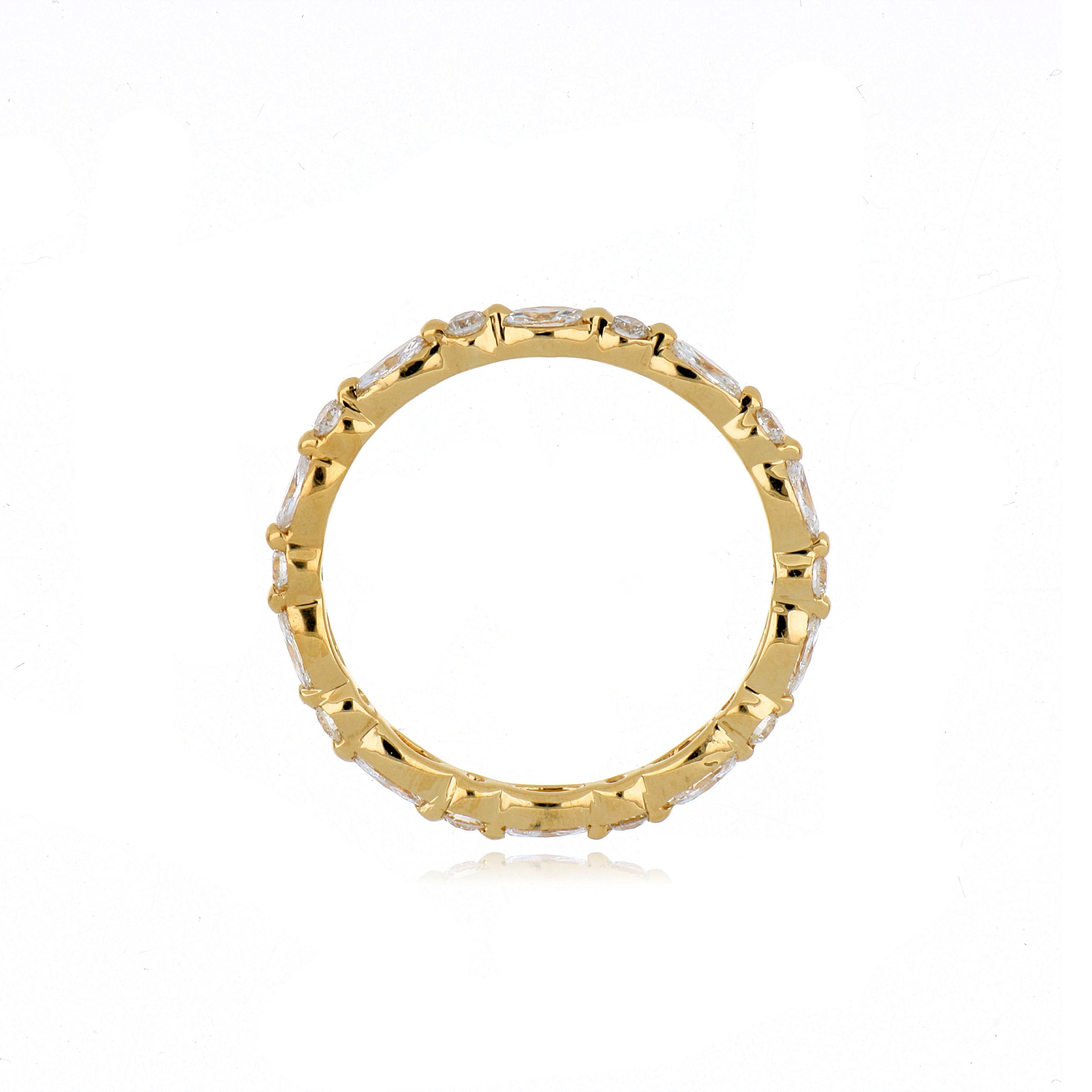 18k Yellow Gold Diamond Eternity Wedding Band - Charles Koll Jewelers