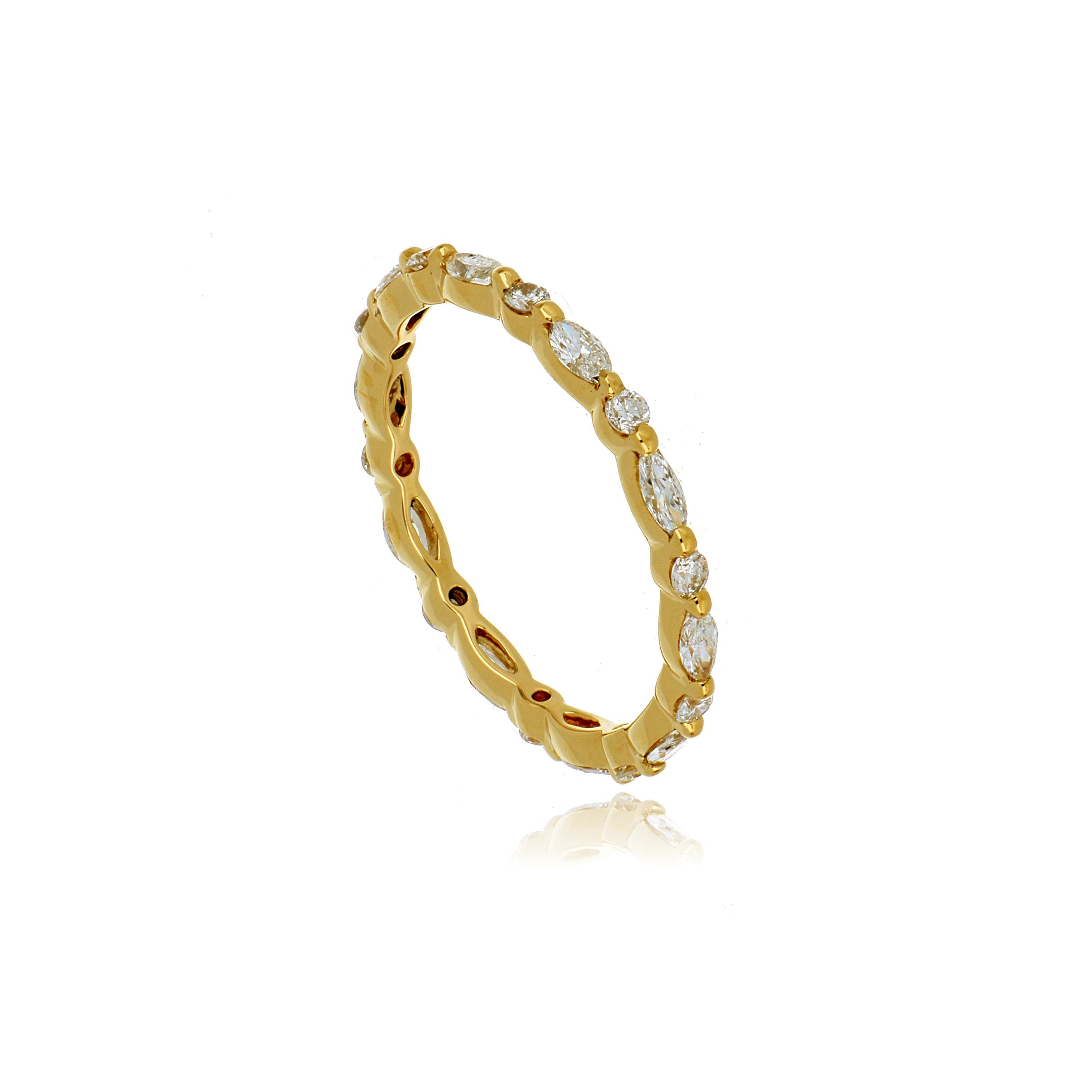 18k Yellow Gold Diamond Eternity Wedding Band - Charles Koll Jewelers