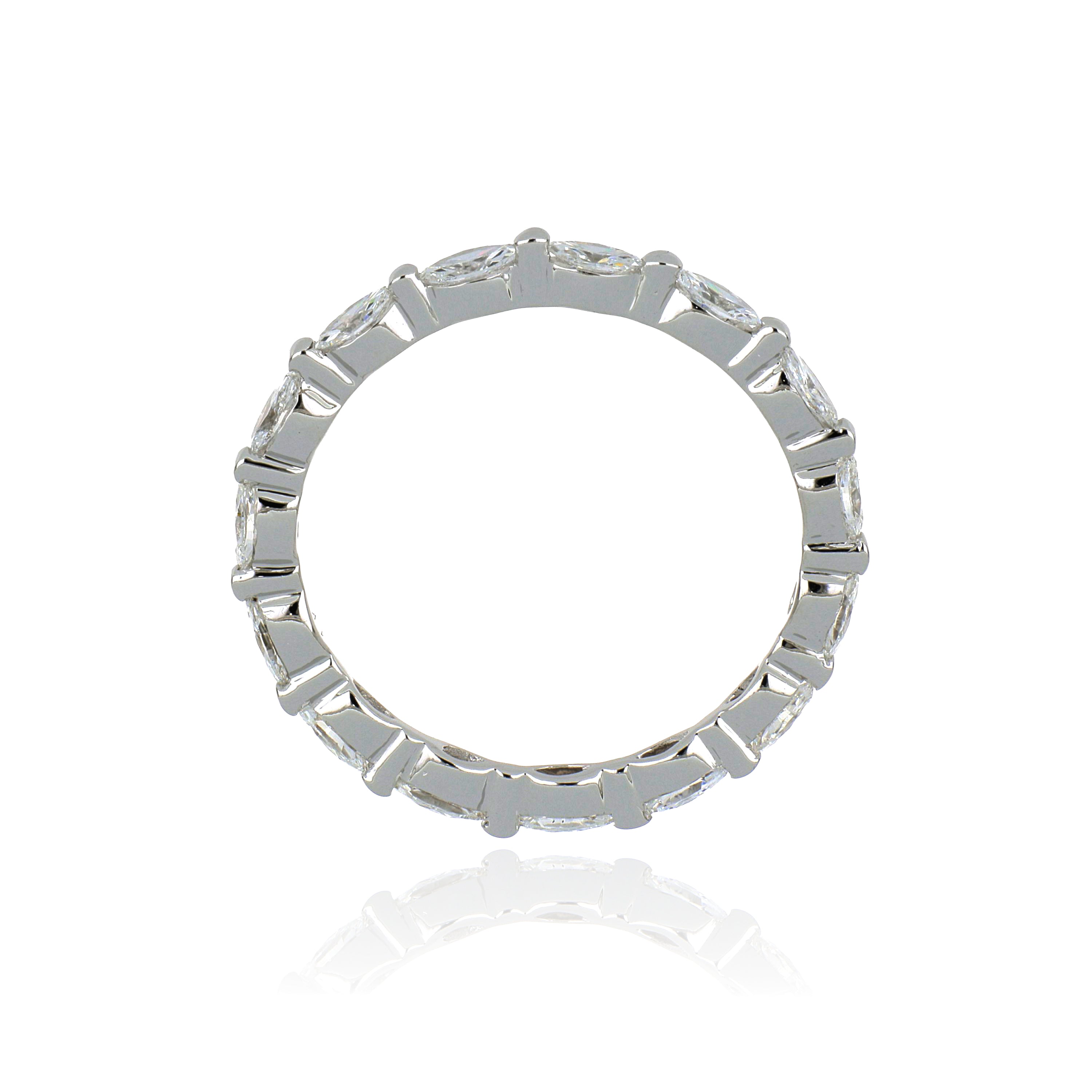18k White Gold Diamond Eternity Wedding Band - Charles Koll Jewelers