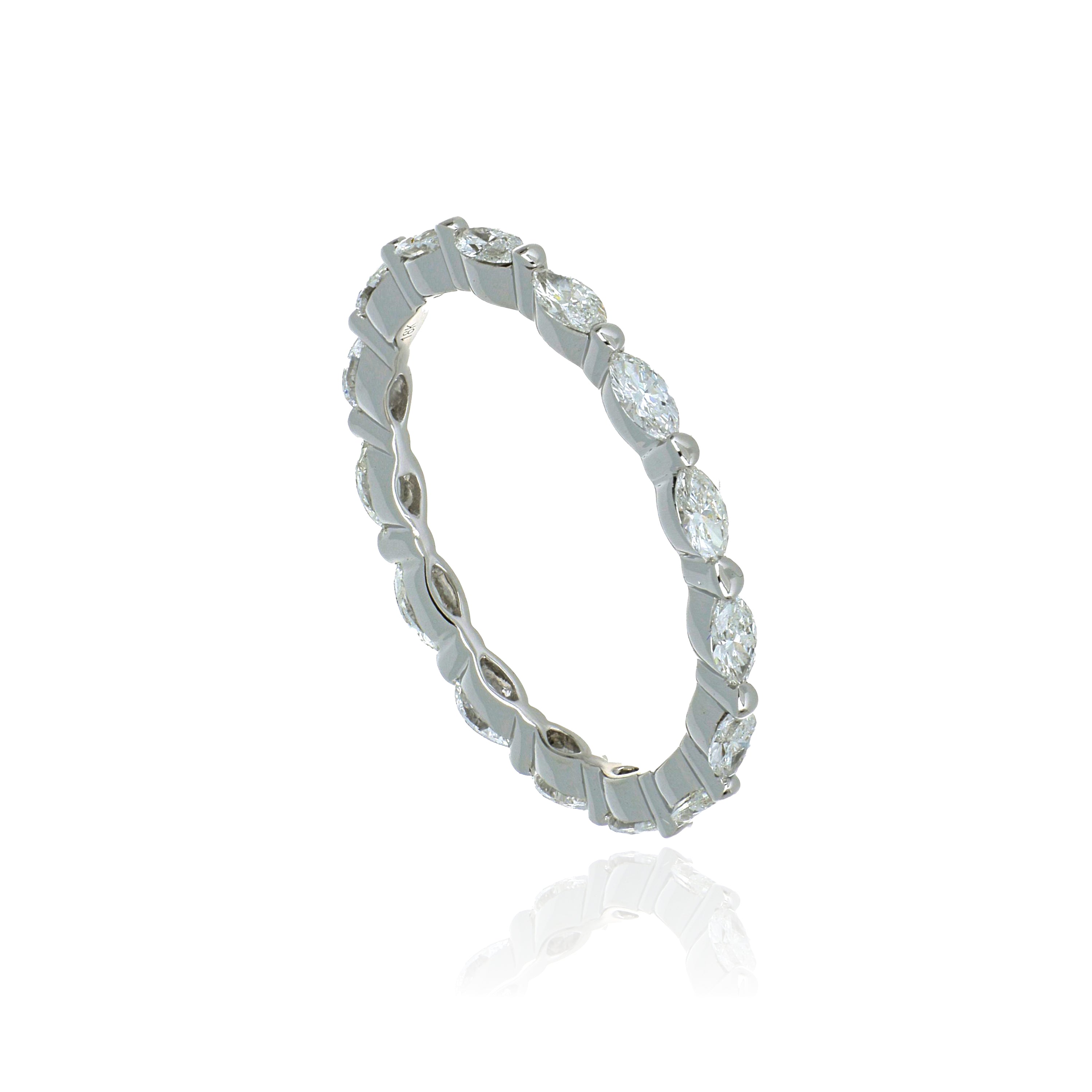 18k White Gold Diamond Eternity Wedding Band - Charles Koll Jewelers