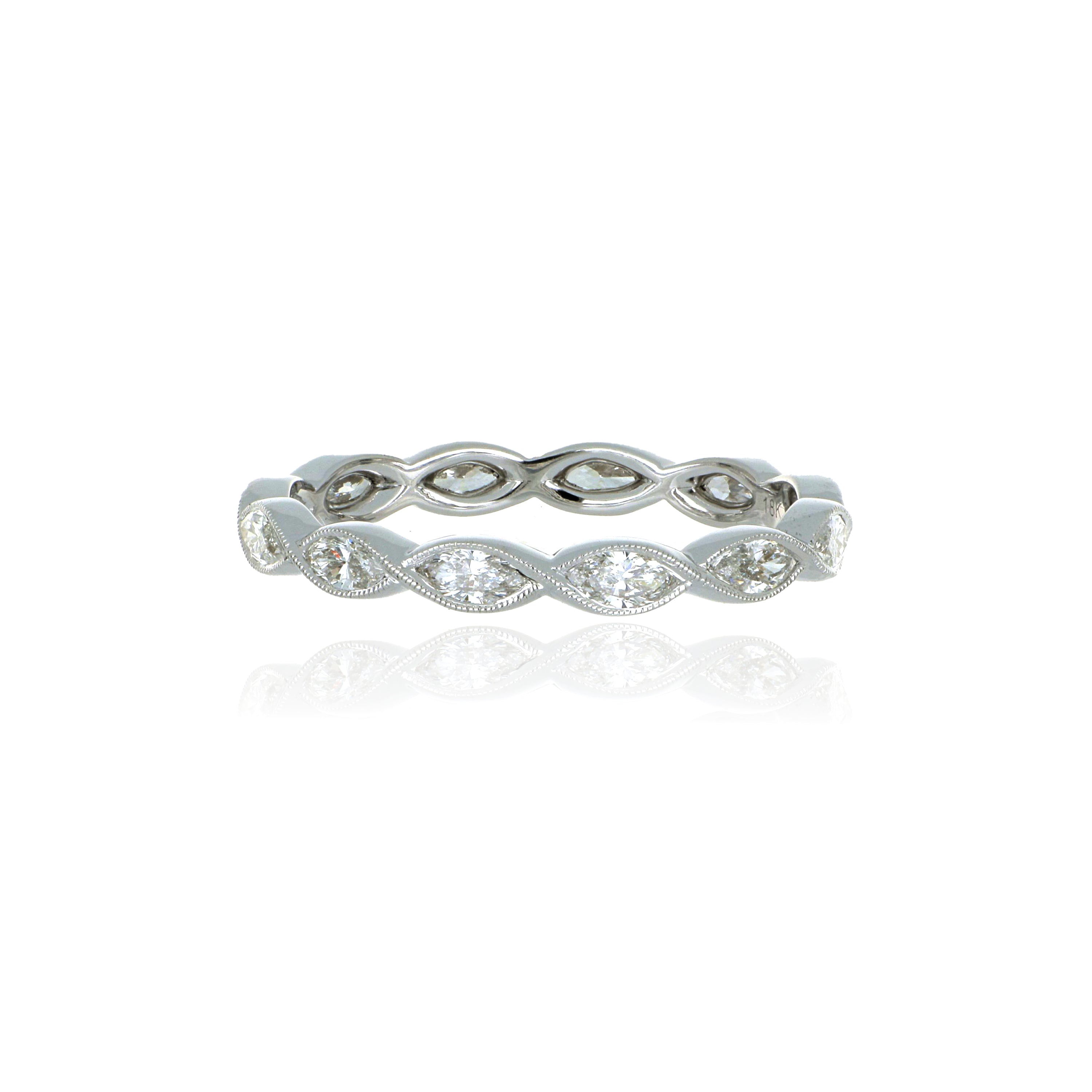 18k White Gold Diamond Eternity Wedding Band - Charles Koll Jewelers