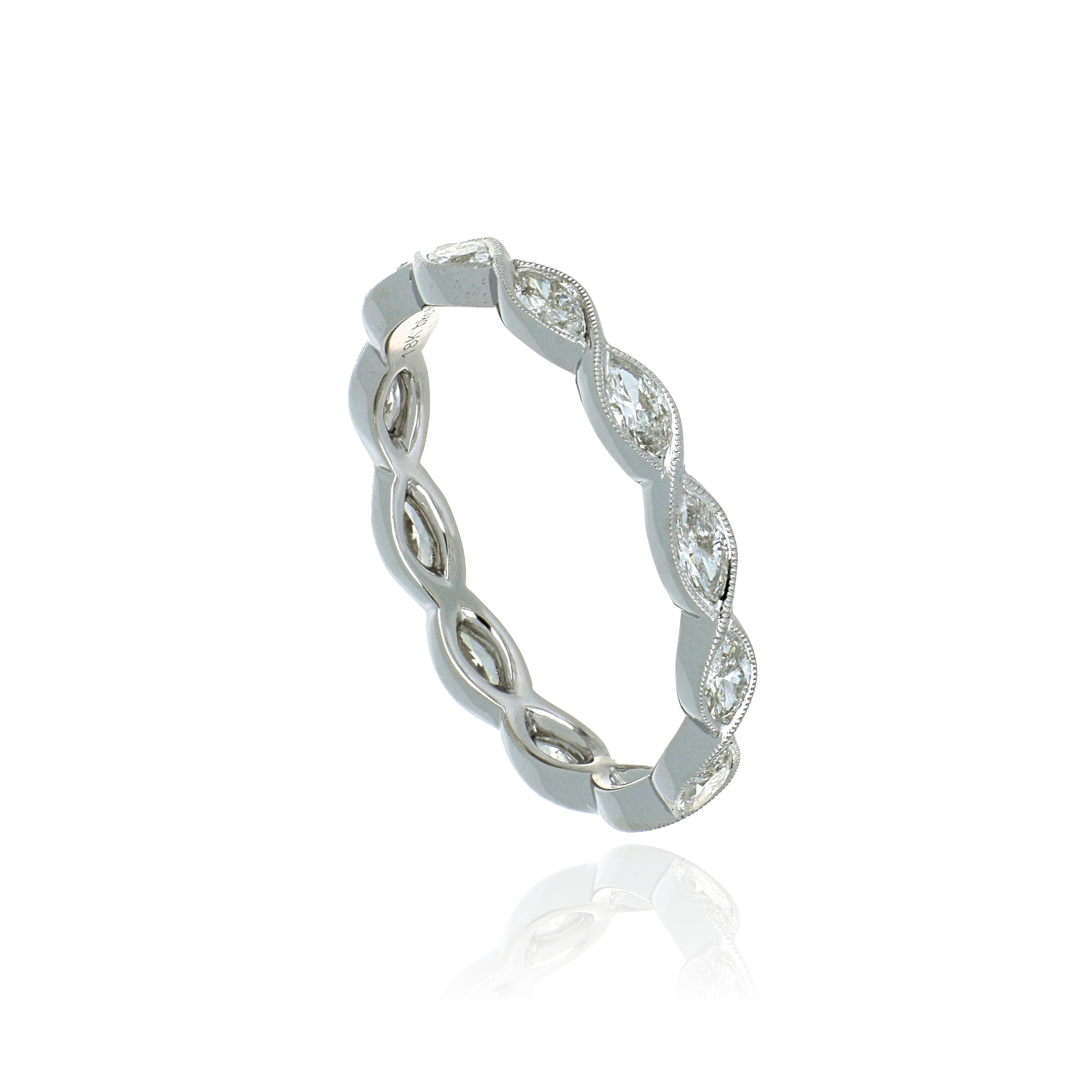 18k White Gold Diamond Eternity Wedding Band - Charles Koll Jewelers