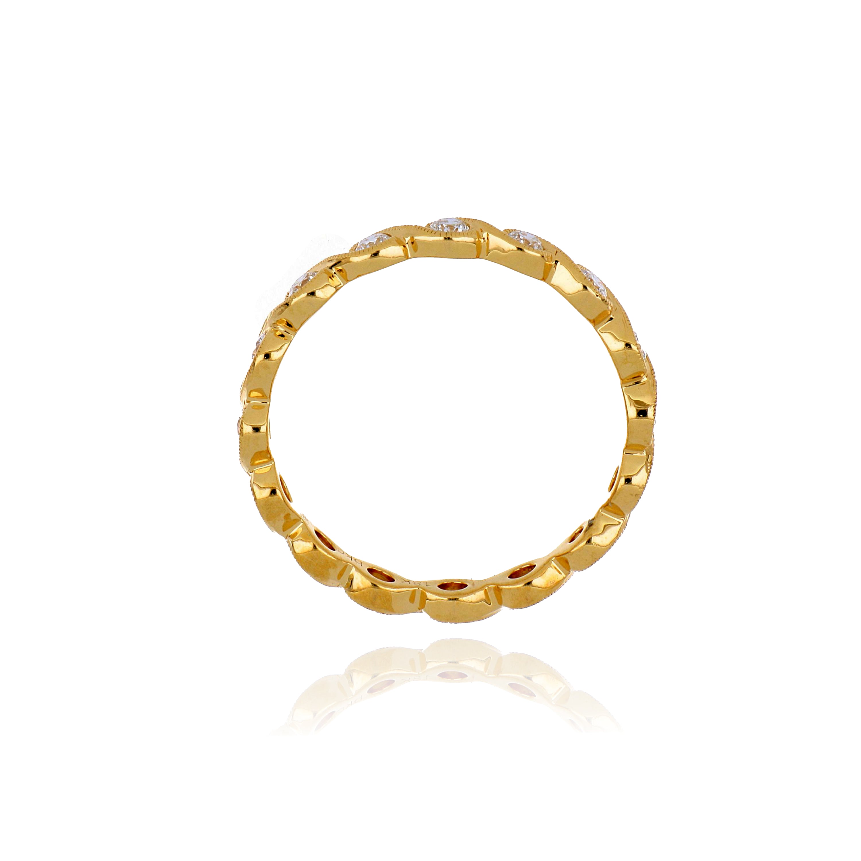 18k Yellow Gold Diamond Eternity Wedding Band