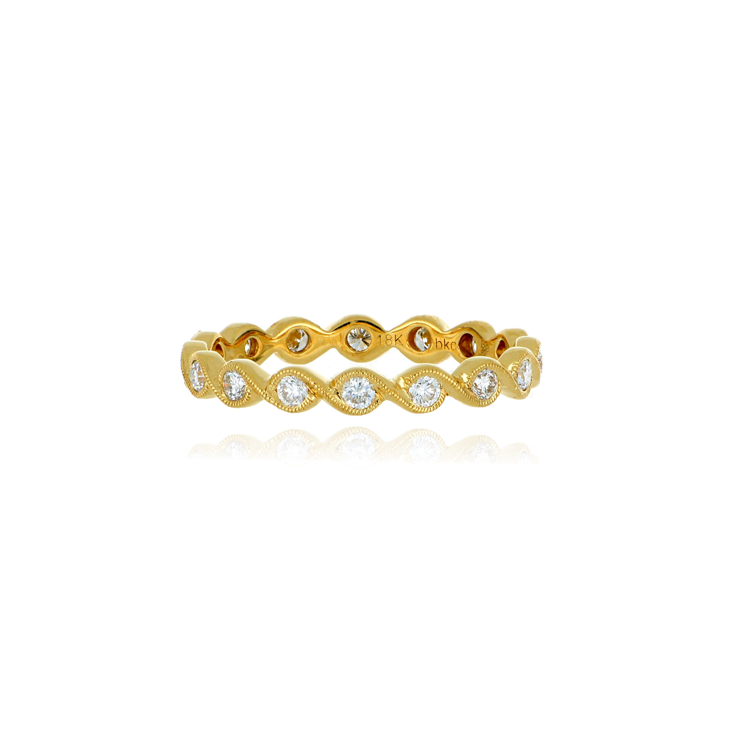 18k Yellow Gold Diamond Eternity Wedding Band
