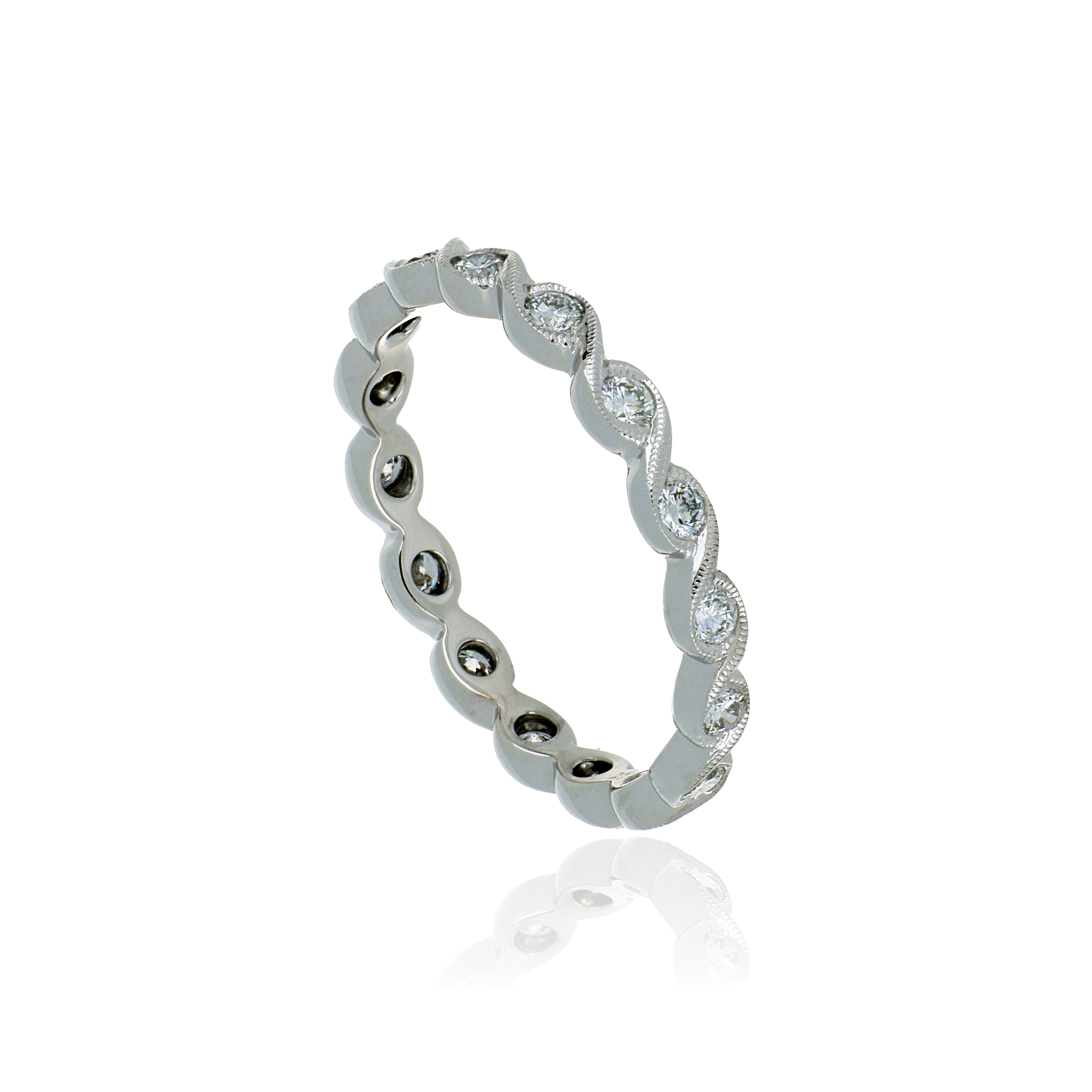 18k White Gold Diamond Eternity Wedding Band - Charles Koll Jewelers