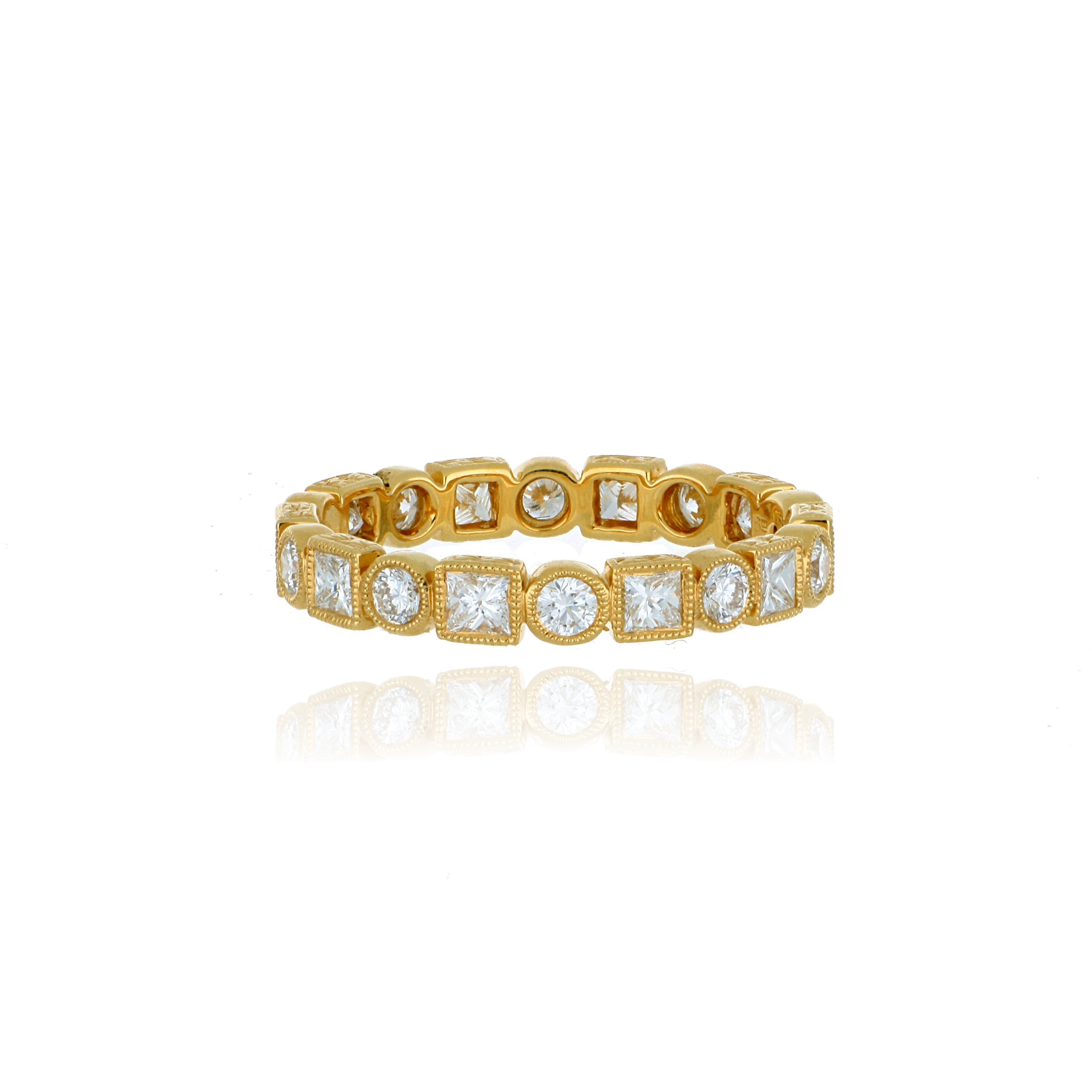18k Yellow Gold Diamond Eternity Wedding Band - Charles Koll Jewelers