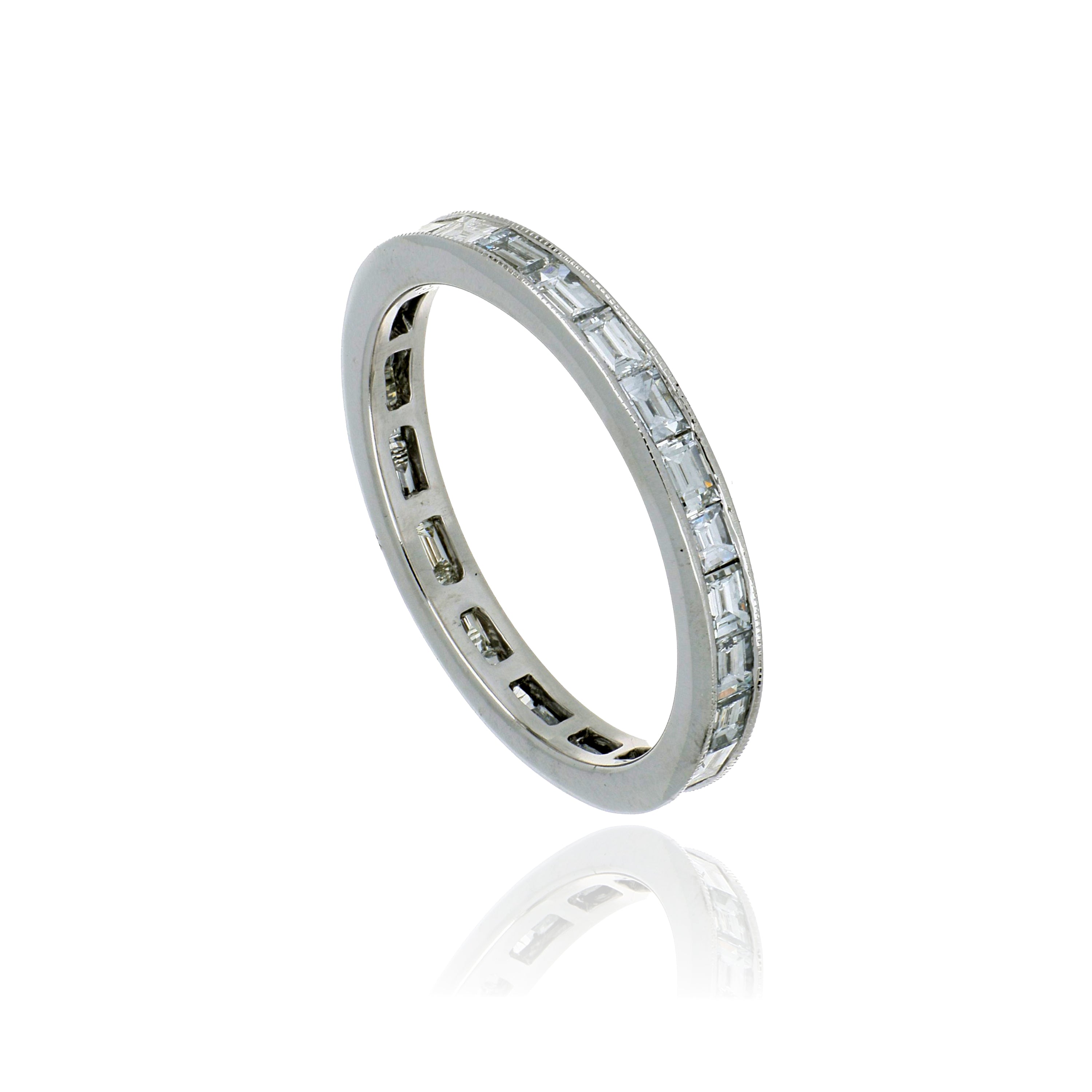18k White Gold Diamond Eternity Wedding Band - Charles Koll Jewelers