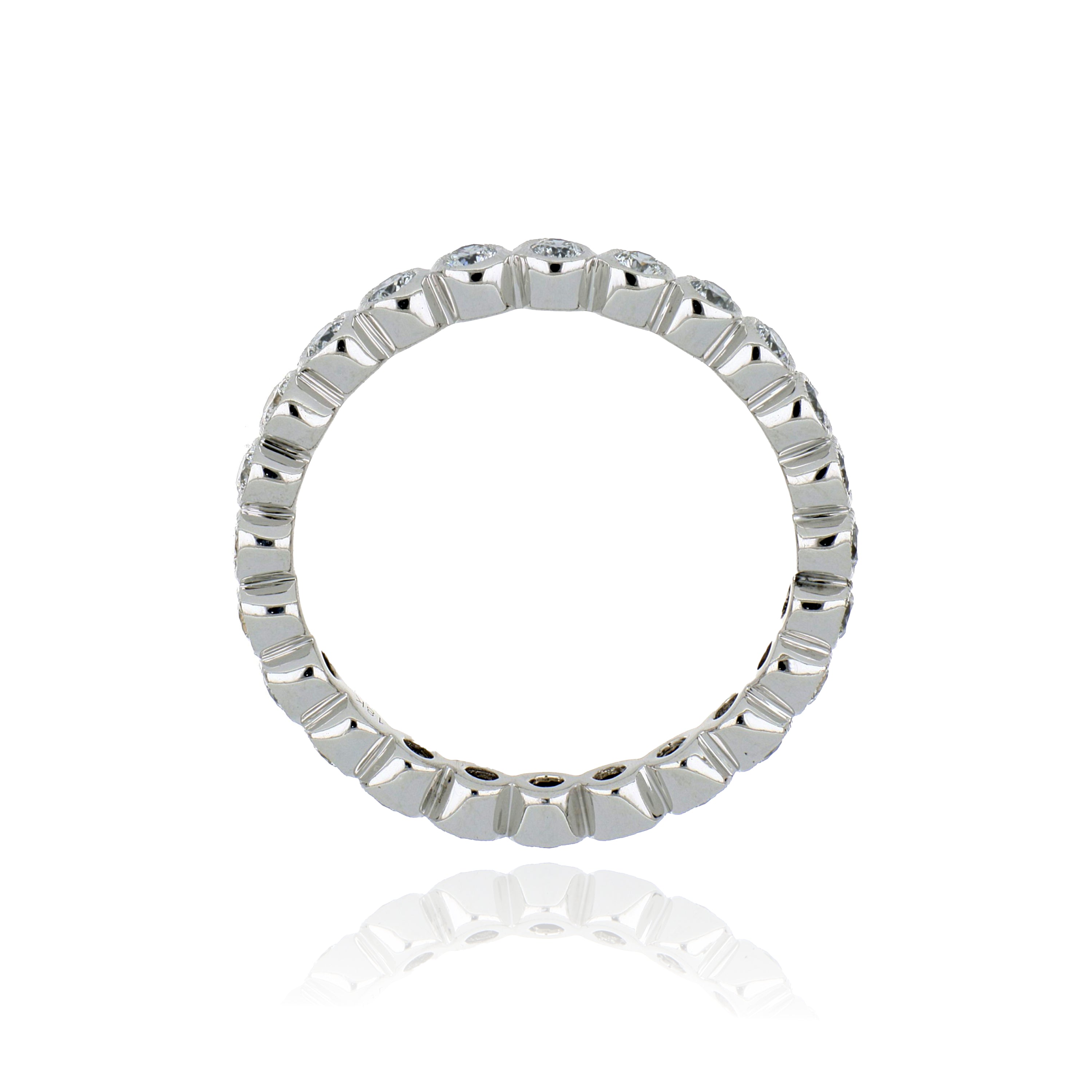 18k White Gold Diamond Eternity Wedding Band - Charles Koll Jewelers