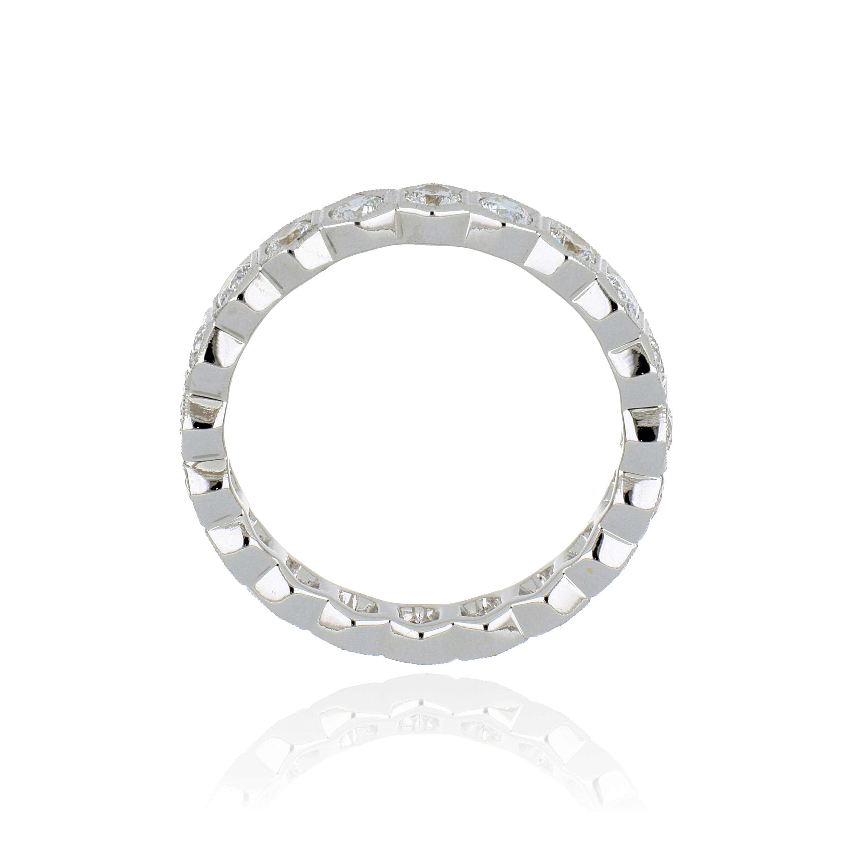 18k White Gold Diamond Eternity Wedding Band - Charles Koll Jewelers