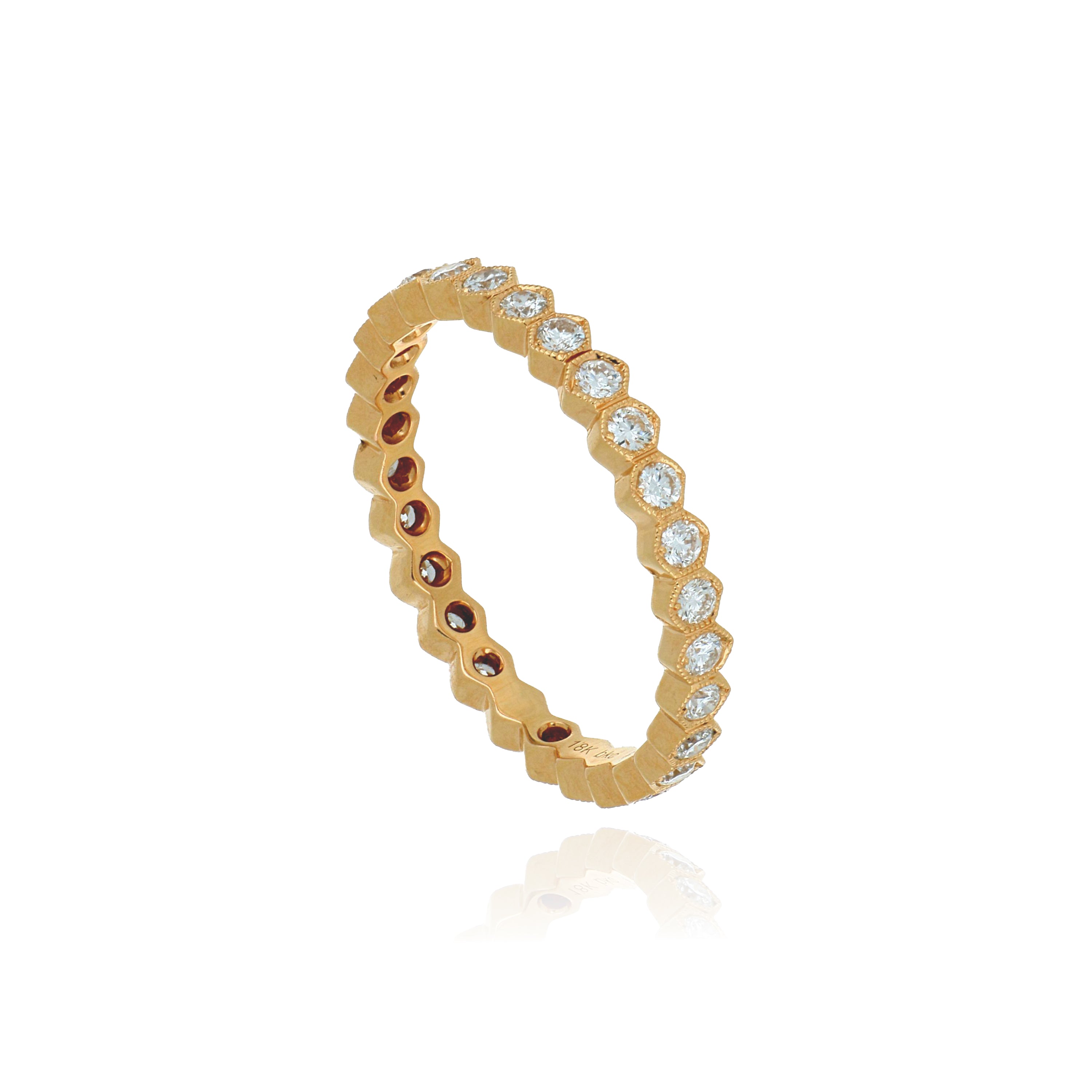 18k Rose Gold Diamond Eternity Wedding Band - Charles Koll Jewelers