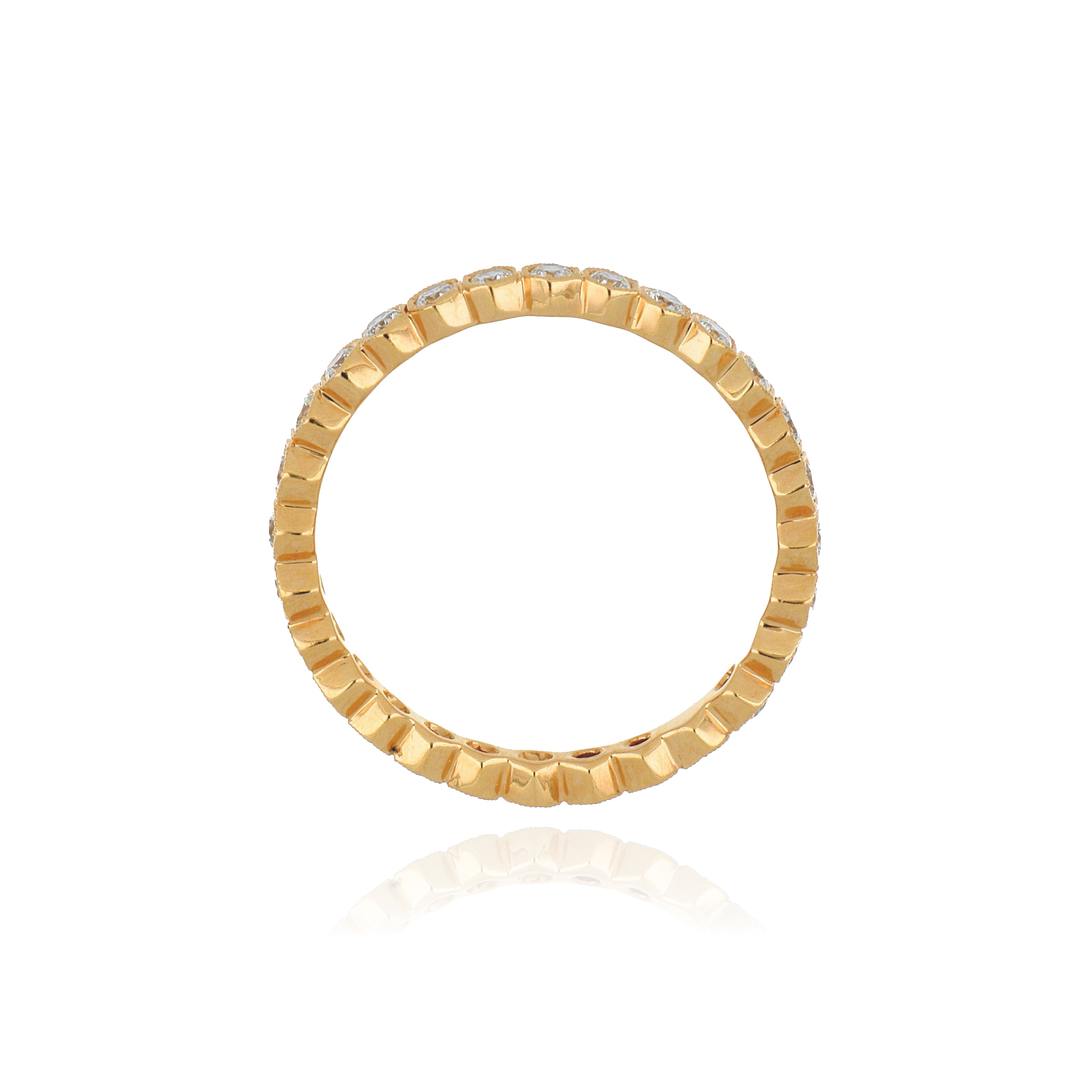 18k Rose Gold Diamond Eternity Wedding Band - Charles Koll Jewelers