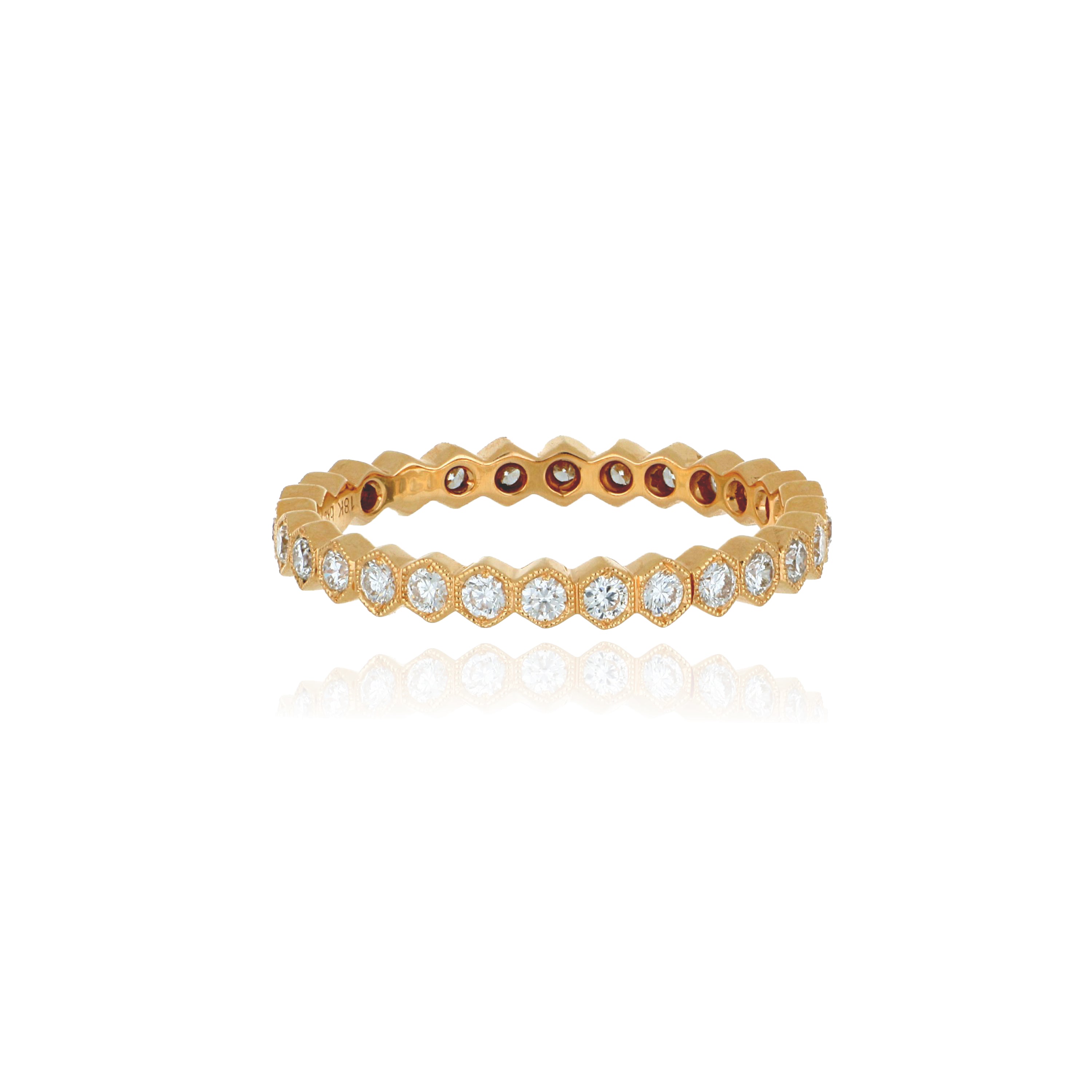 18k Rose Gold Diamond Eternity Wedding Band - Charles Koll Jewelers