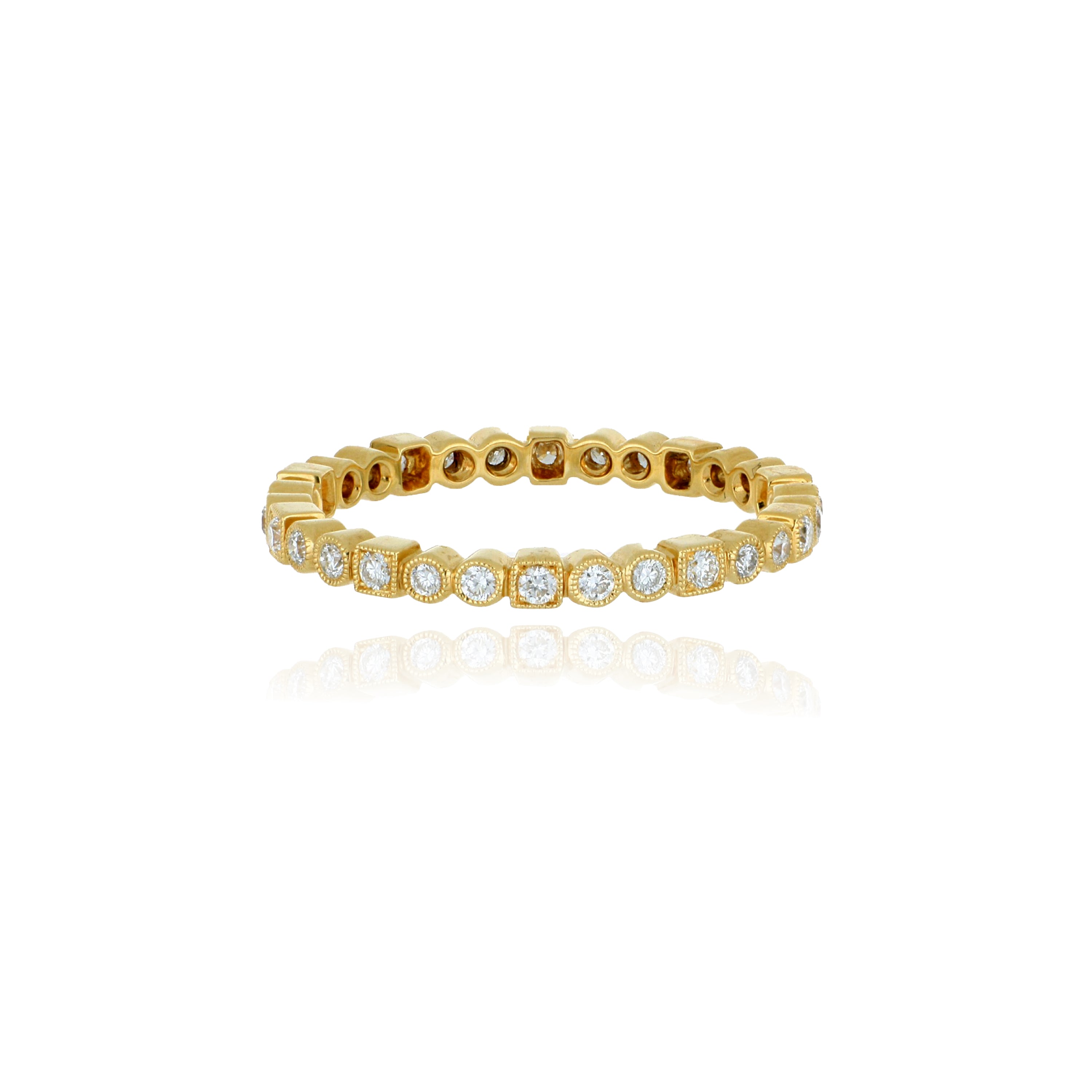 18k Yellow Gold Diamond Eternity Wedding Band - Charles Koll Jewelers