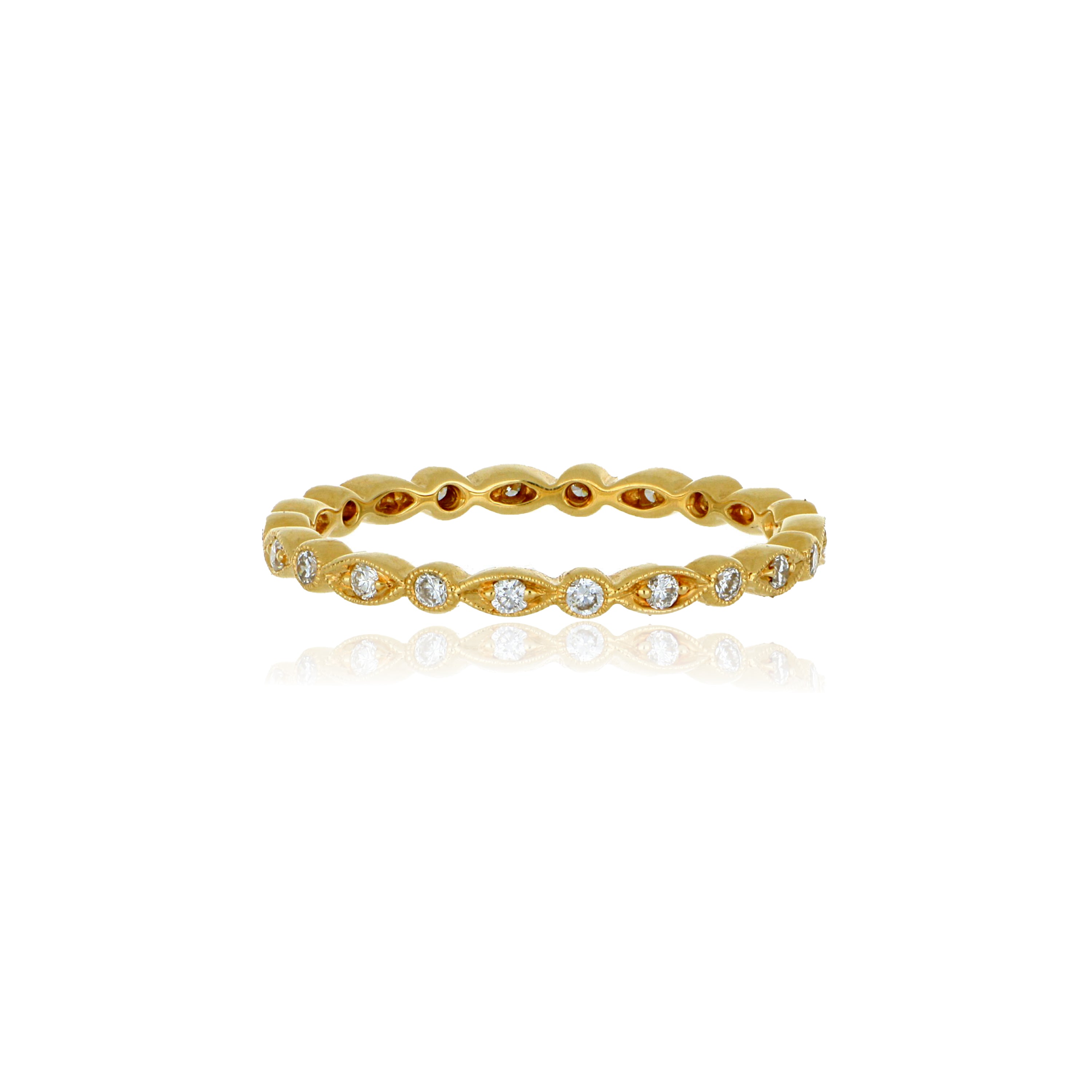 18k Yellow Diamond Eternity Wedding Band - Charles Koll Jewelers