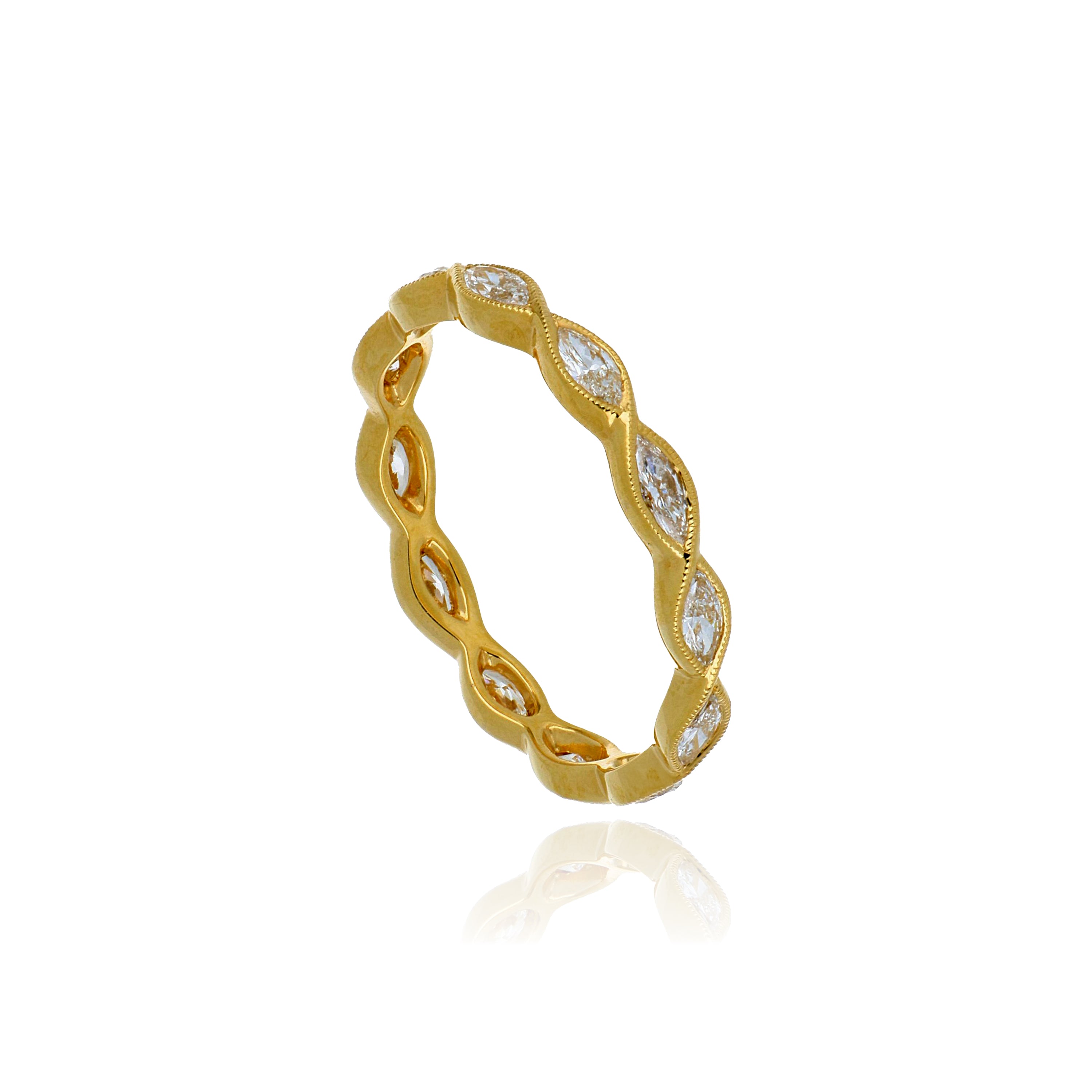 18k Yellow Gold Diamond Eternity Wedding Band