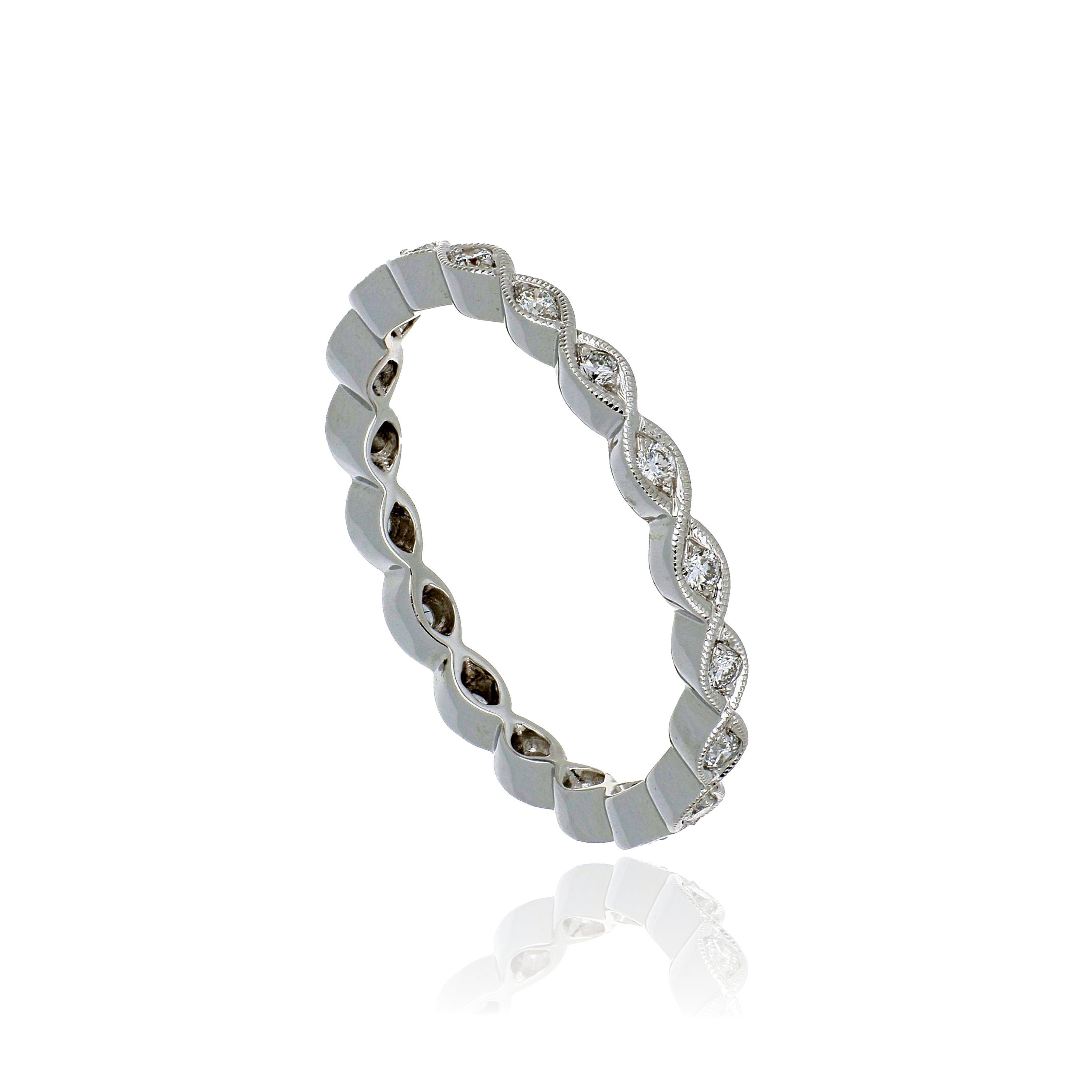 18k White Gold Diamond Eternity Wedding Band - Charles Koll Jewelers