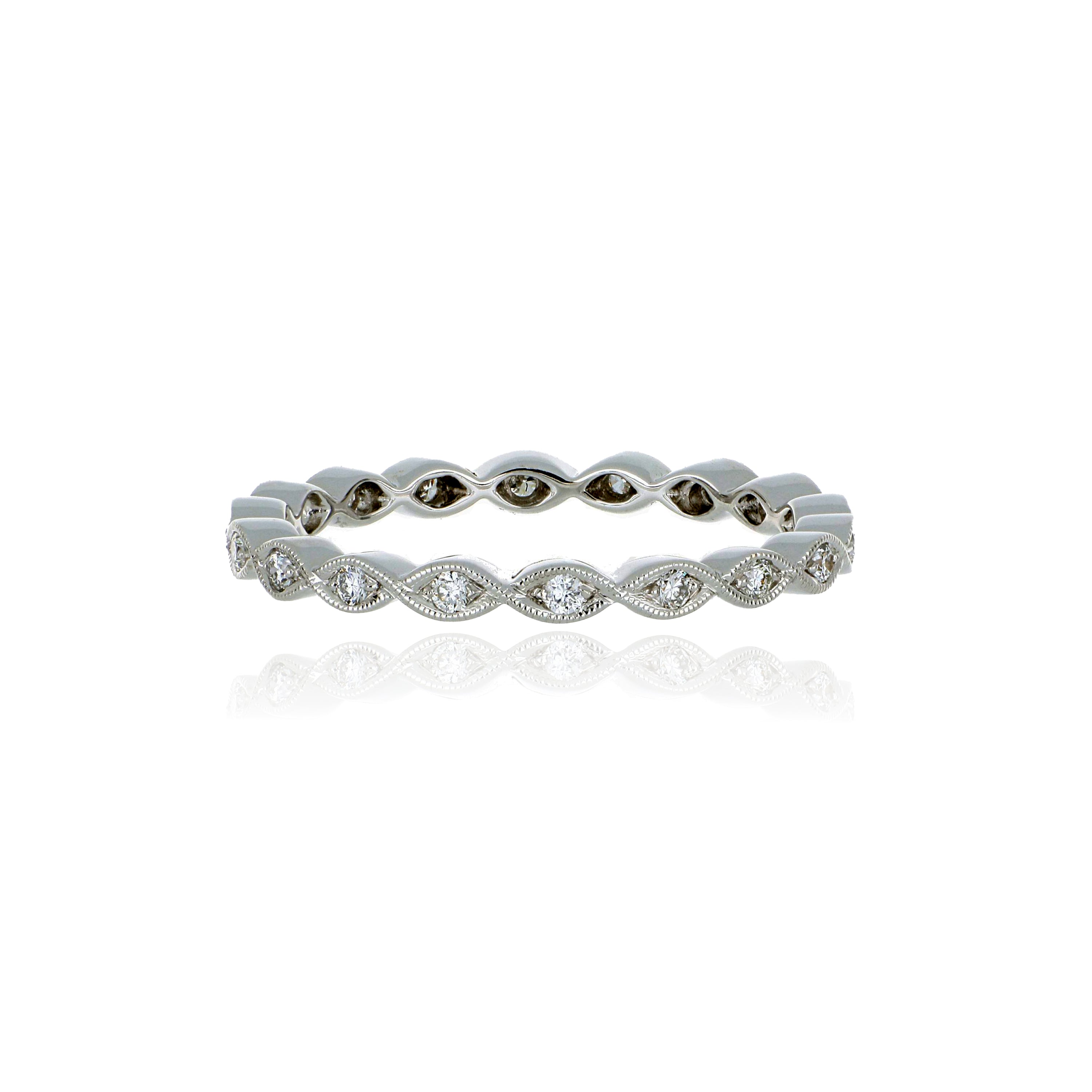 18k White Gold Diamond Eternity Wedding Band - Charles Koll Jewelers