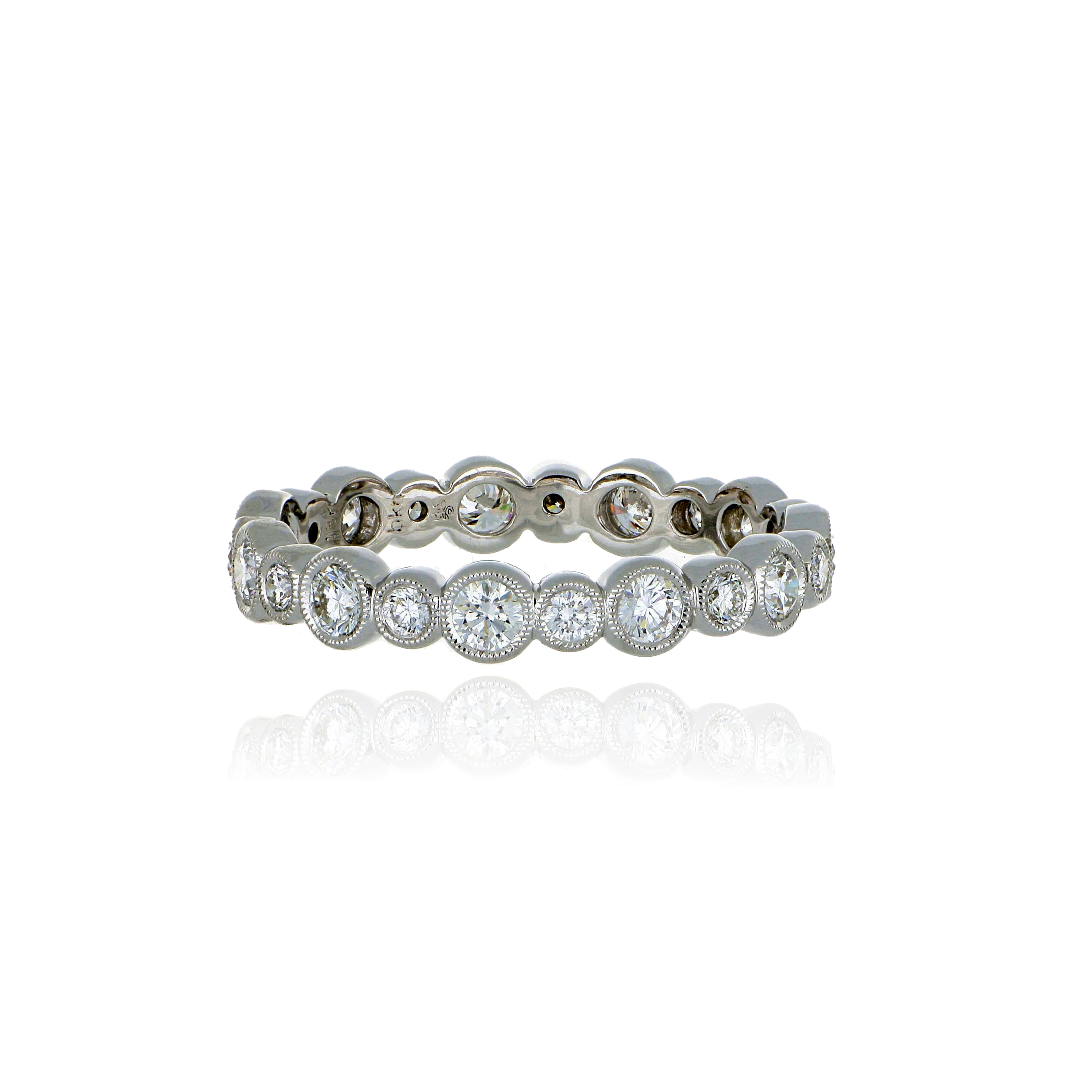 18k White Gold Diamond Eternity Wedding Band - Charles Koll Jewelers
