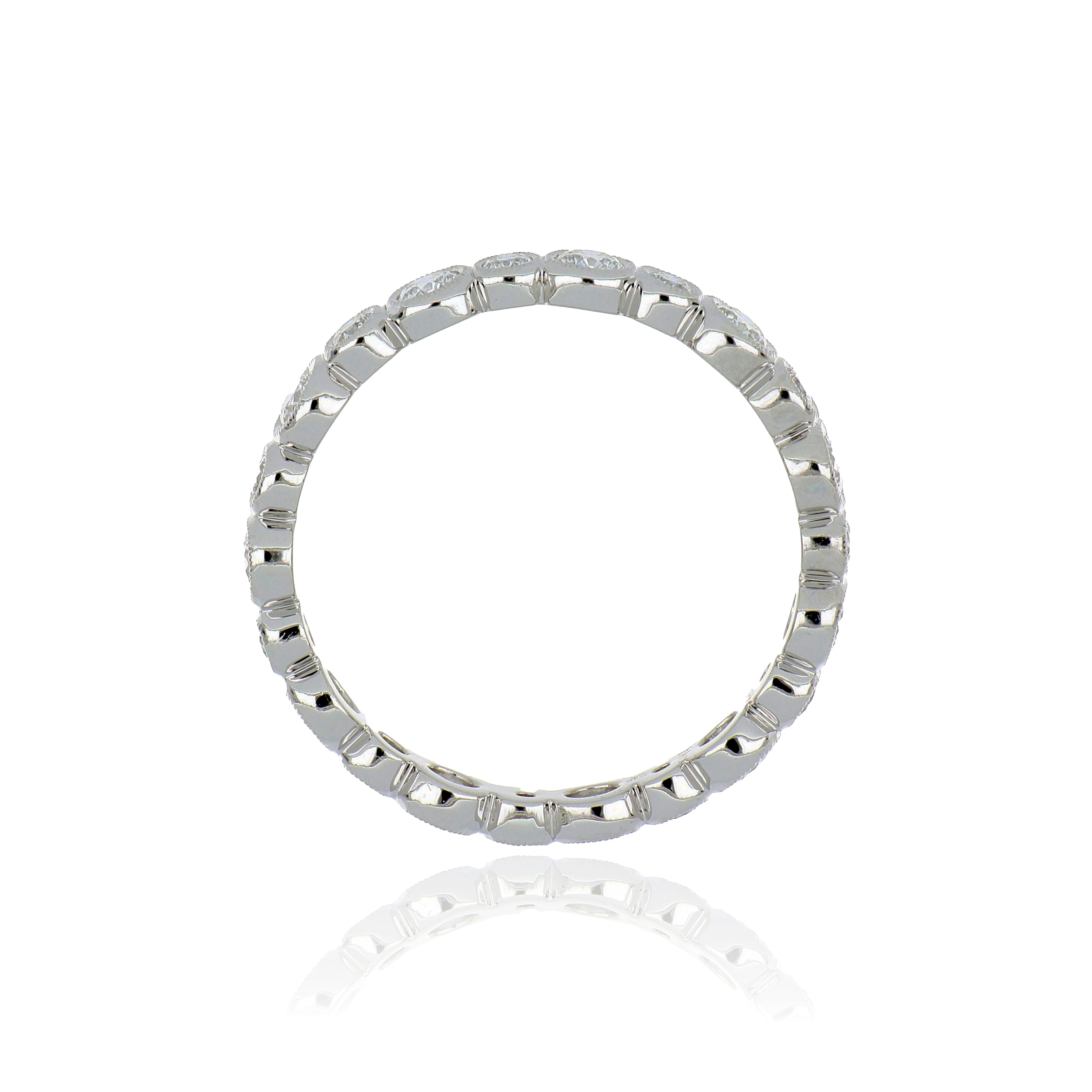 18k White Gold Diamond Eternity Wedding Band - Charles Koll Jewelers