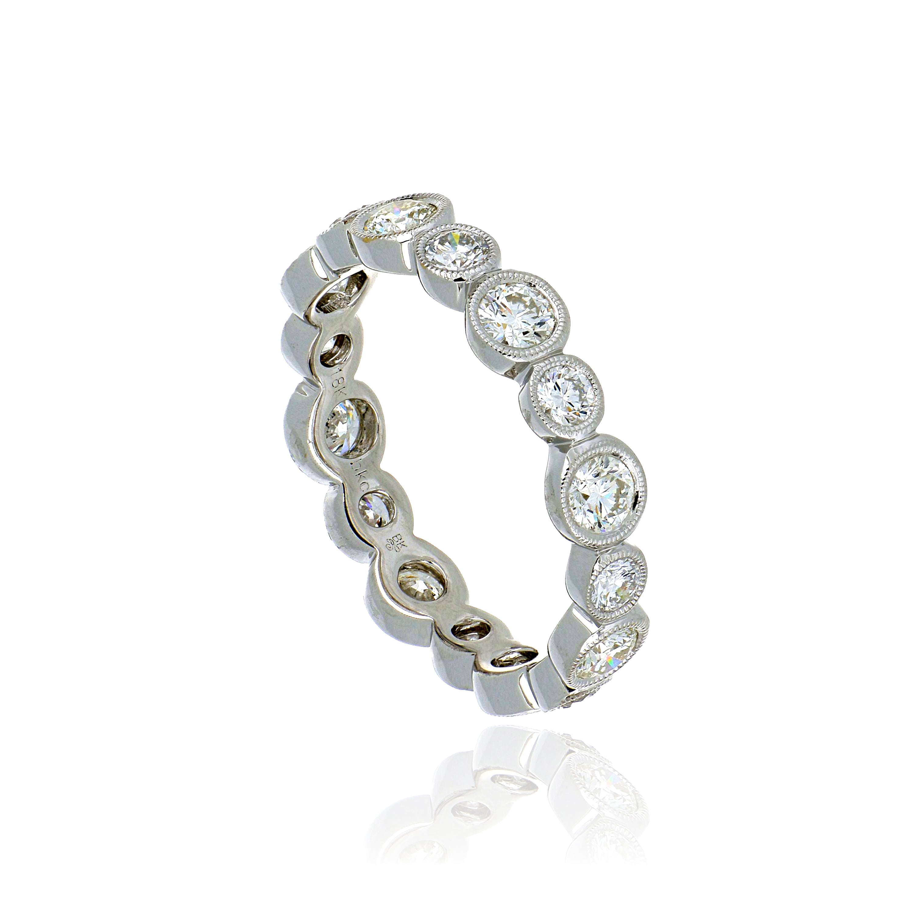 18k White Gold Diamond Eternity Wedding Band - Charles Koll Jewelers