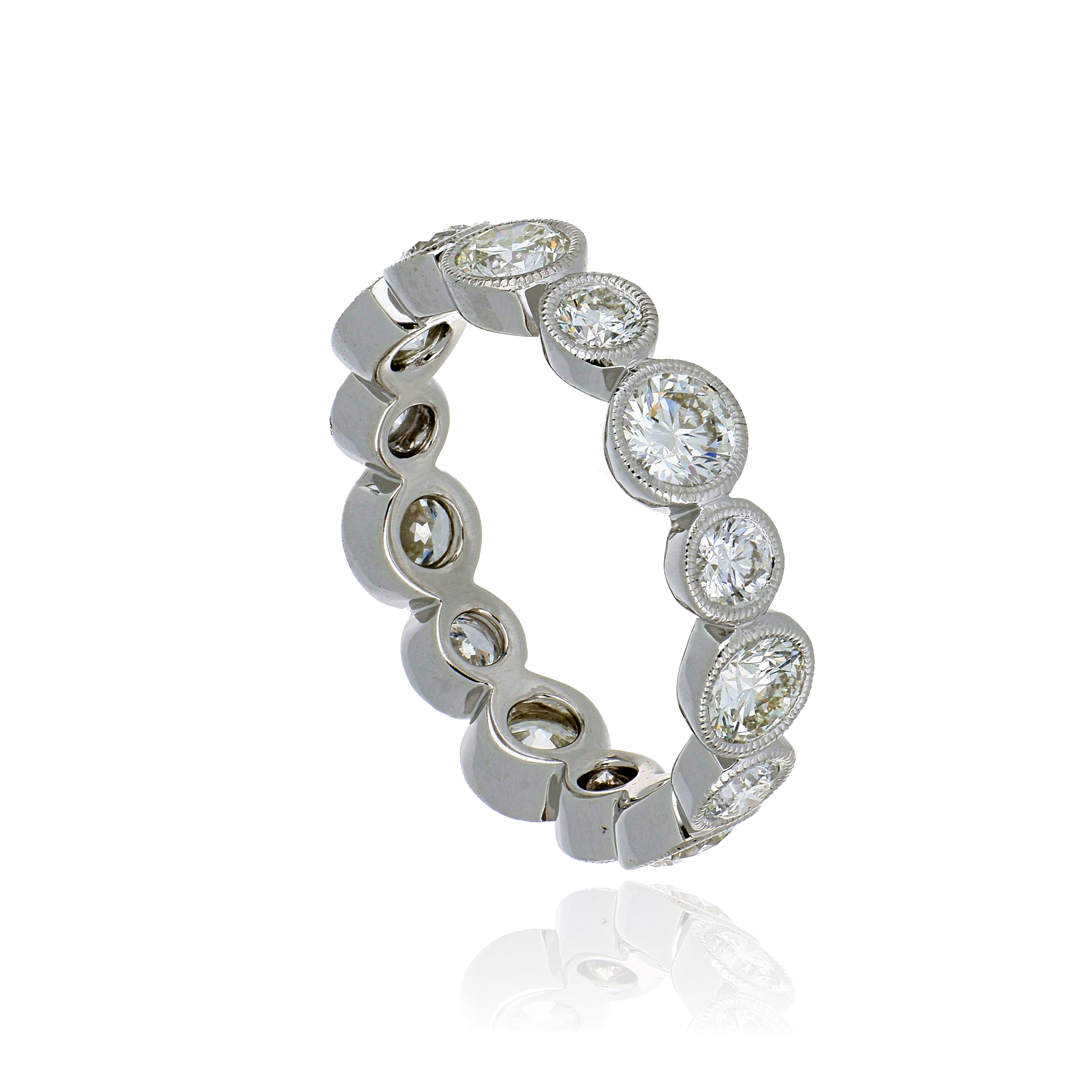 18k White Gold Diamond Eternity Wedding Band - Charles Koll Jewelers