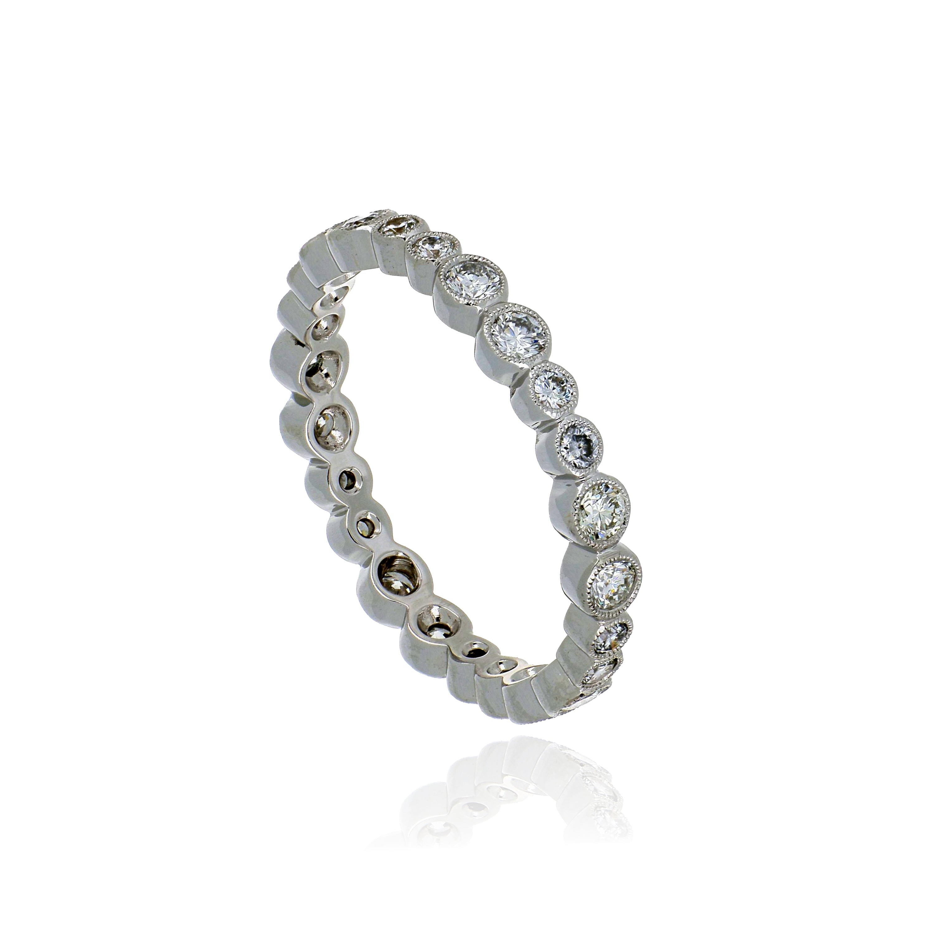 18k White Gold Diamond Eternity Wedding Band - Charles Koll Jewelers