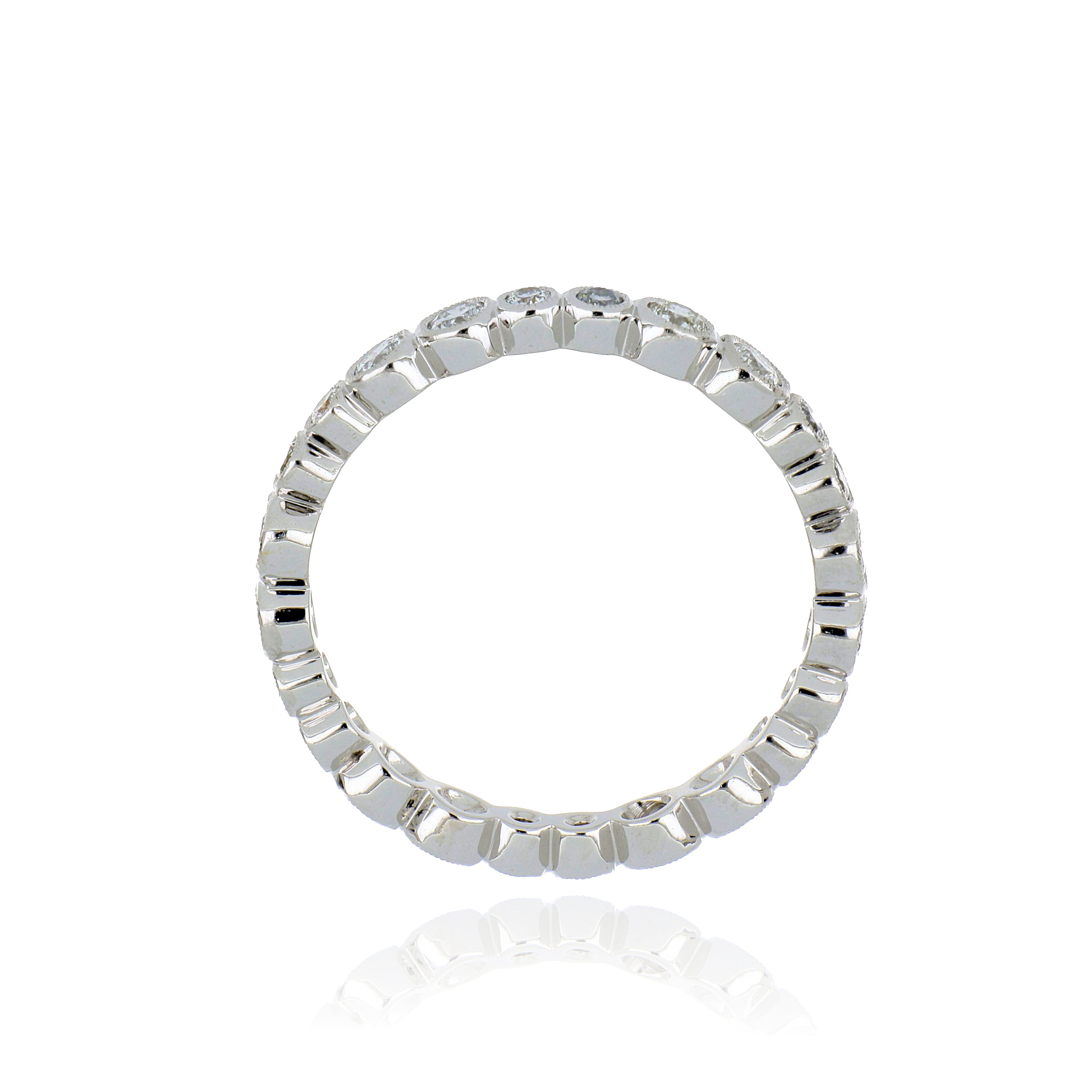 18k White Gold Diamond Eternity Wedding Band - Charles Koll Jewelers