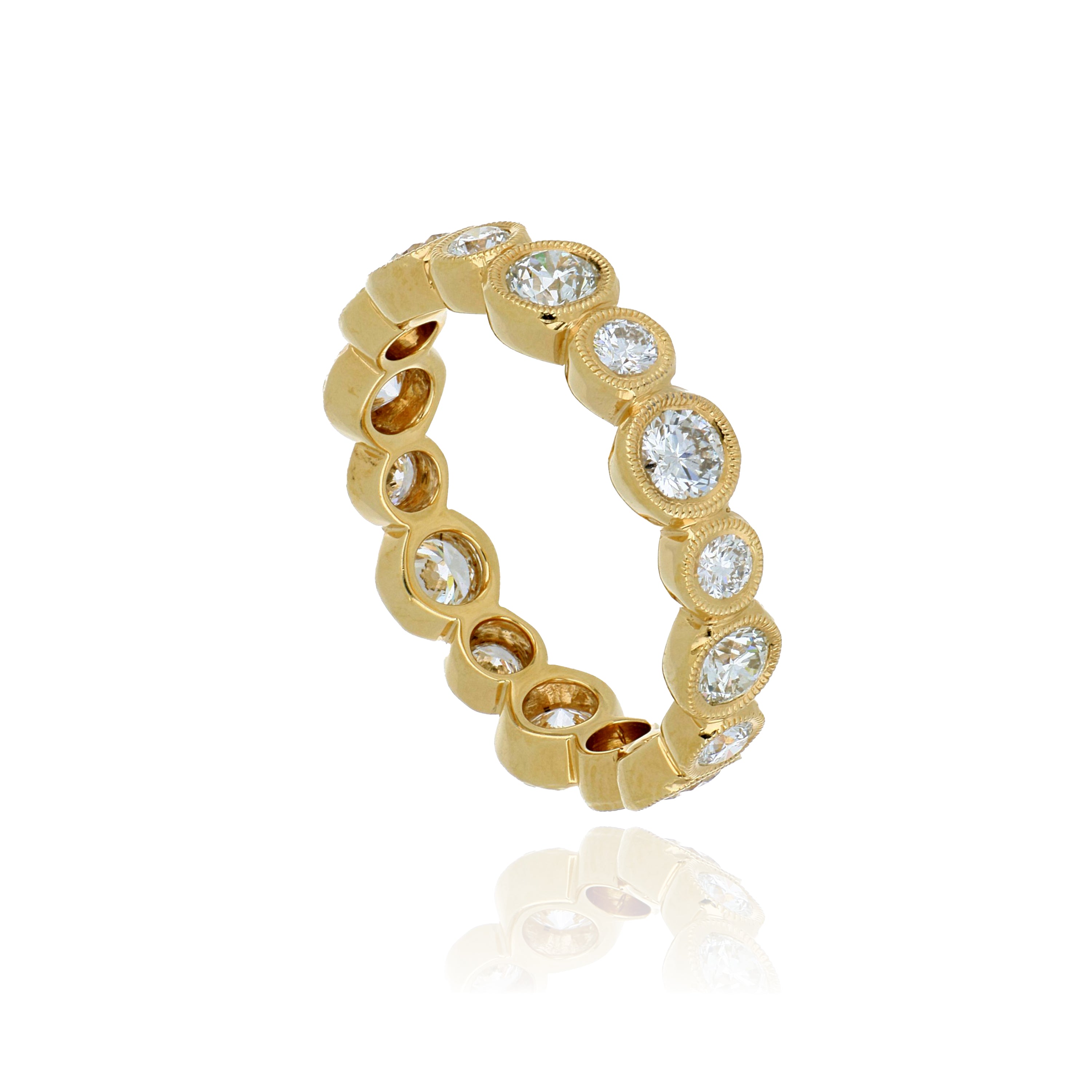 18k Yellow Gold Diamond Eternity Wedding Band