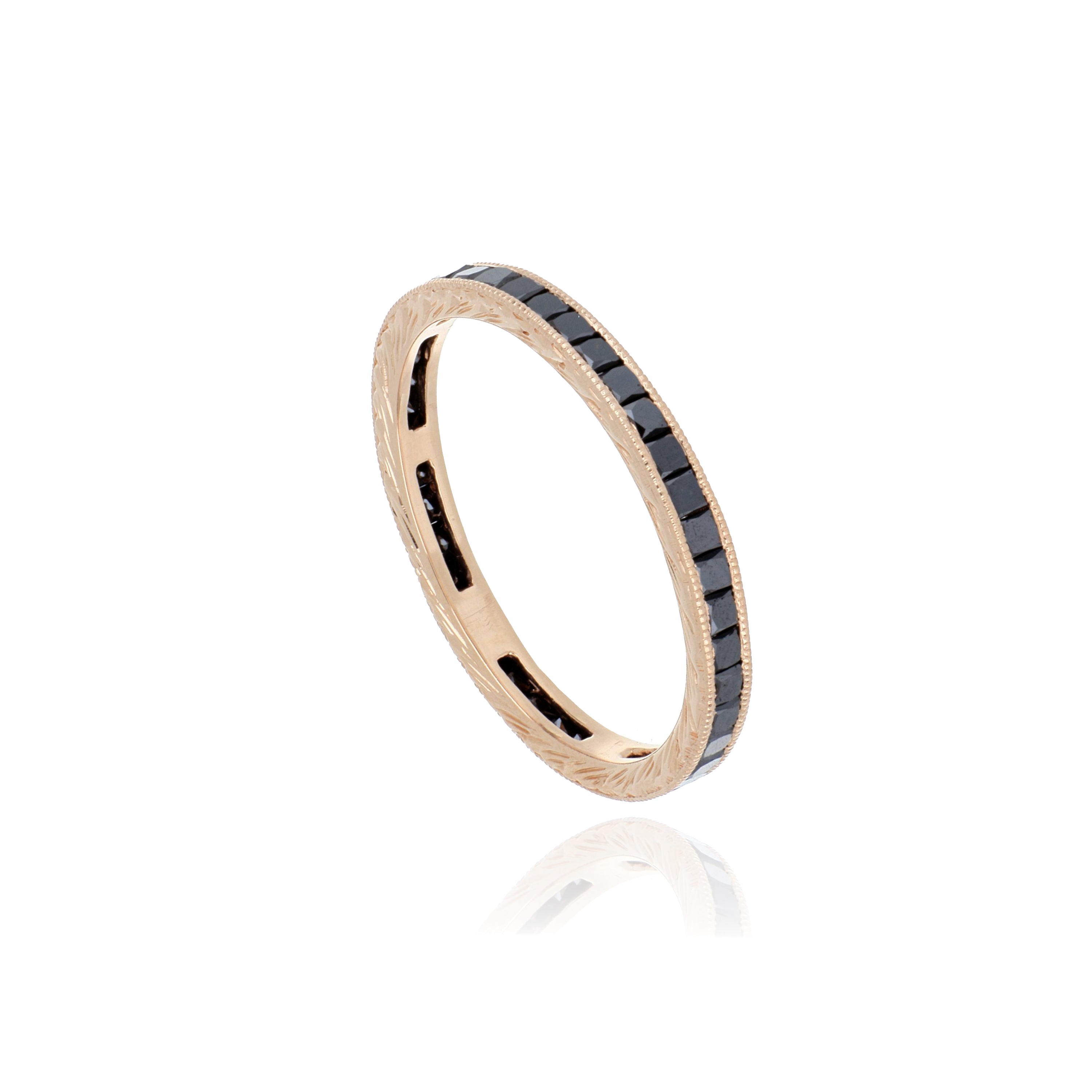 14k Rose Gold Diamond Eternity Wedding Band - Charles Koll Jewelers