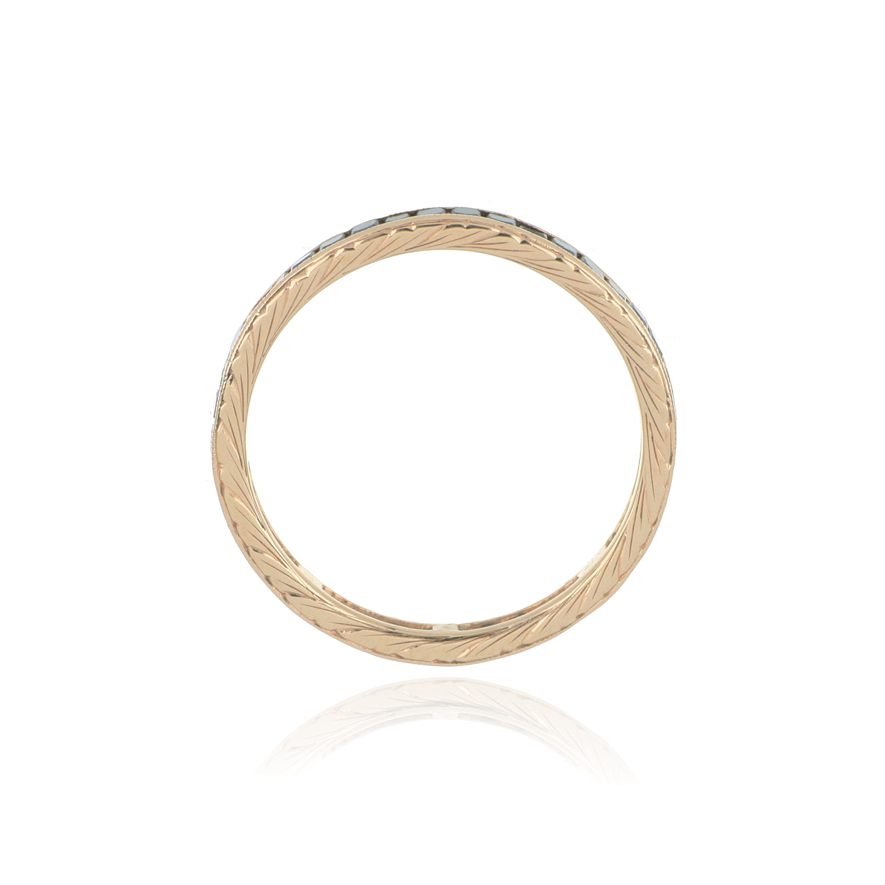 14k Rose Gold Black Diamond Eternity Wedding Band - Charles Koll Jewelers