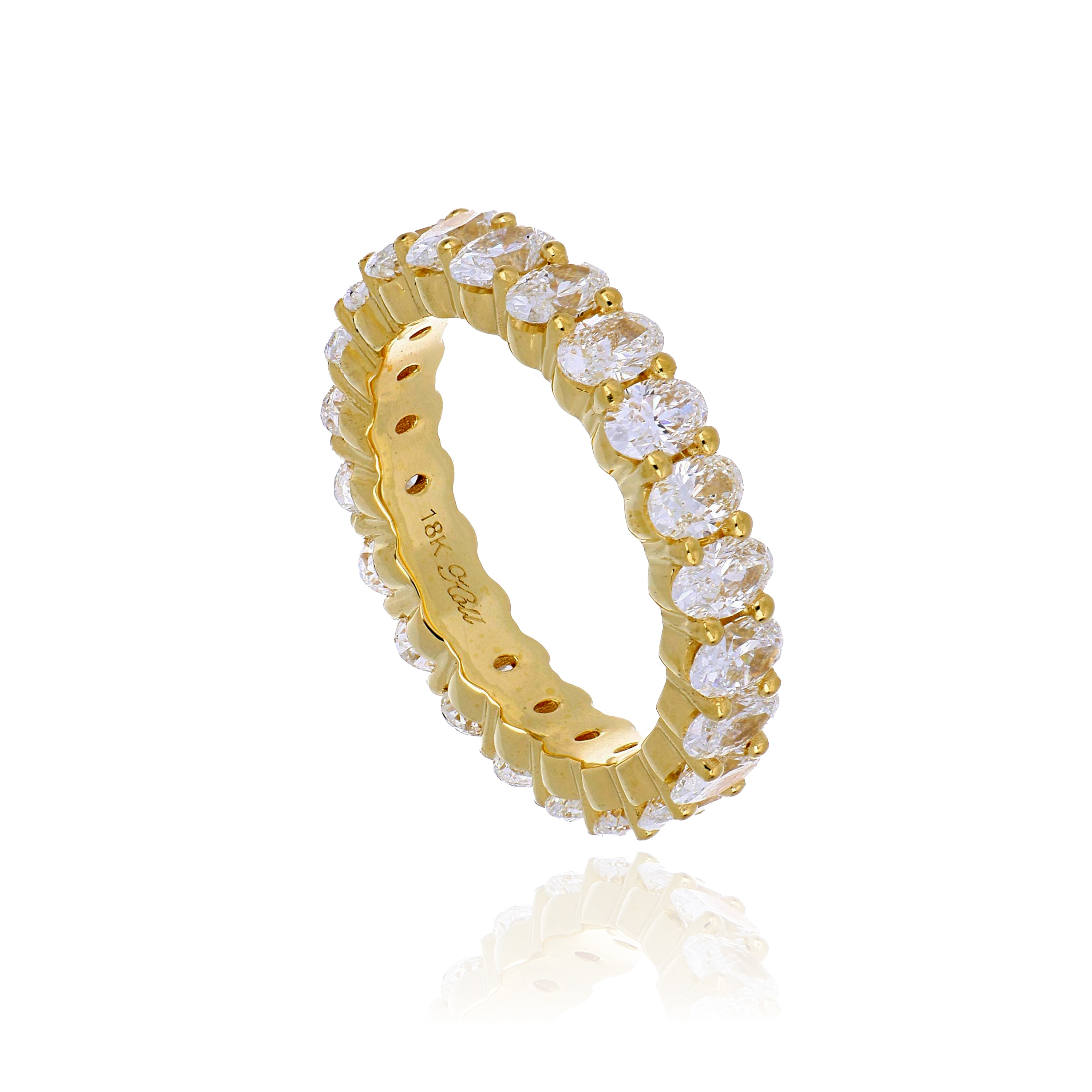 18k Yellow Gold Diamond Eternity Wedding Band