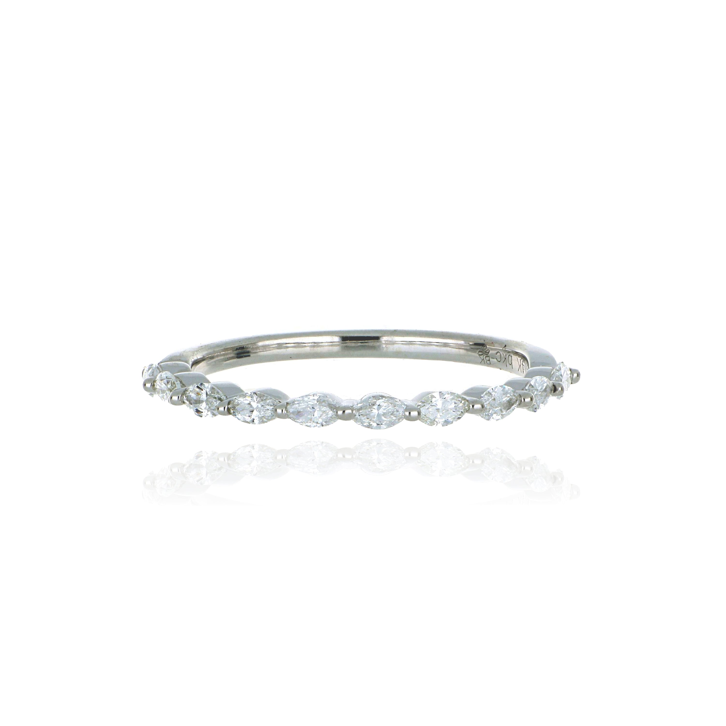 14k White Gold Diamond Wedding Band - Charles Koll Jewelers