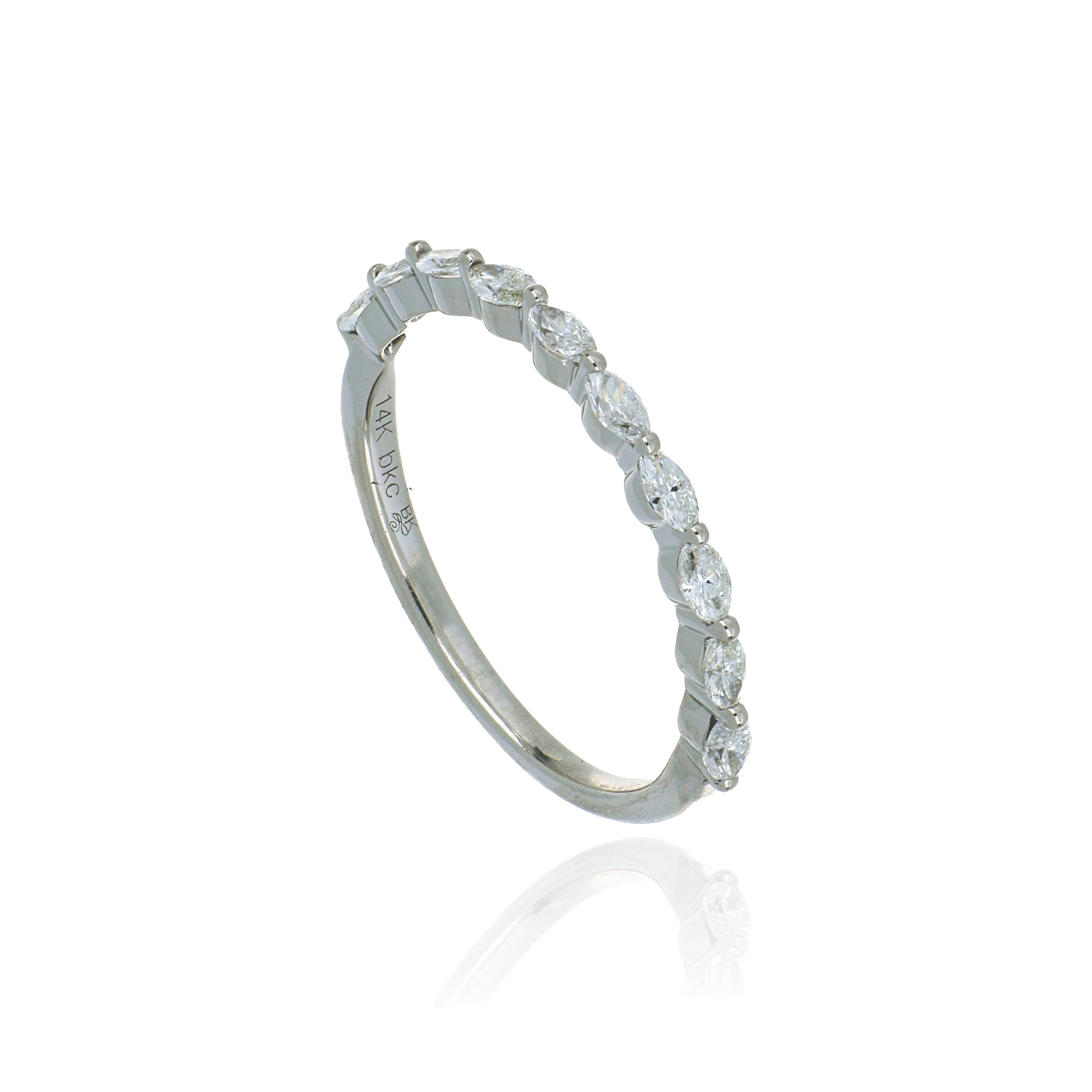 14k White Gold Diamond Wedding Band - Charles Koll Jewelers
