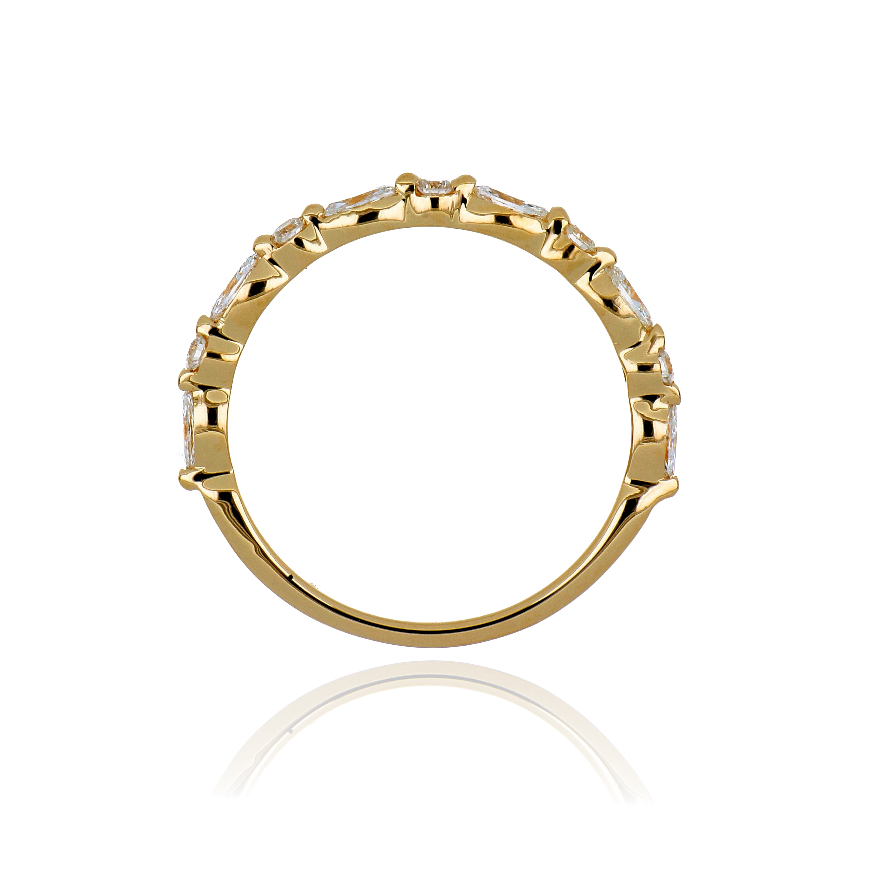 14k Yellow Gold Diamond Wedding Band - Charles Koll Jewelers