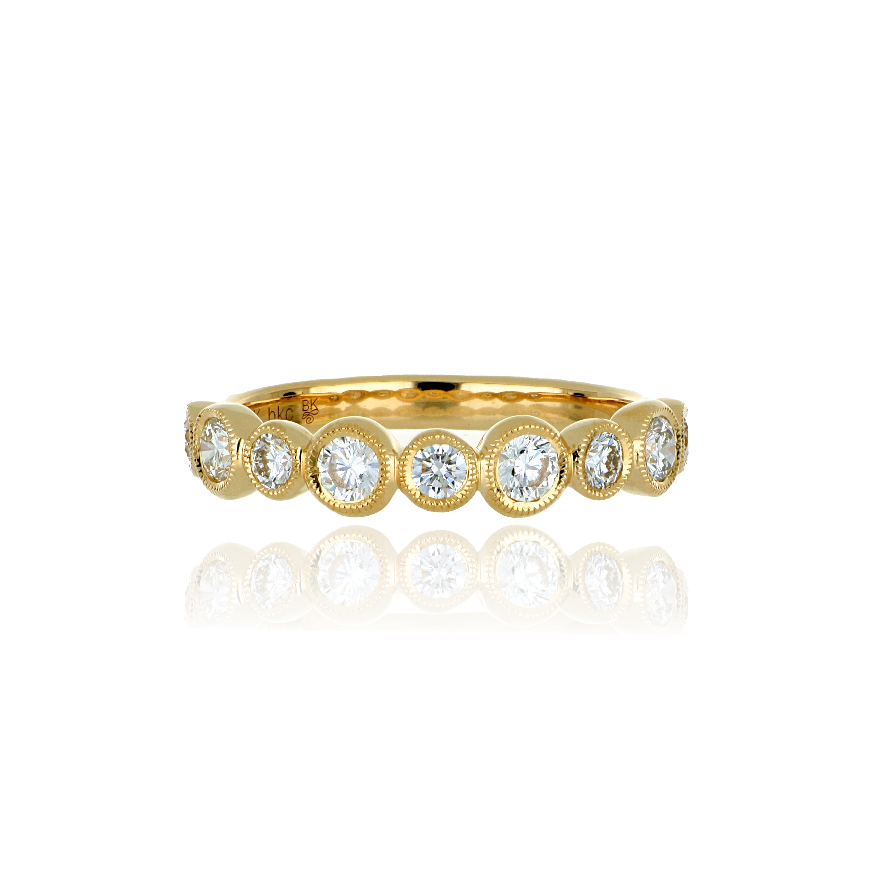 14k Yellow Gold Diamond Wedding Band - Charles Koll Jewelers