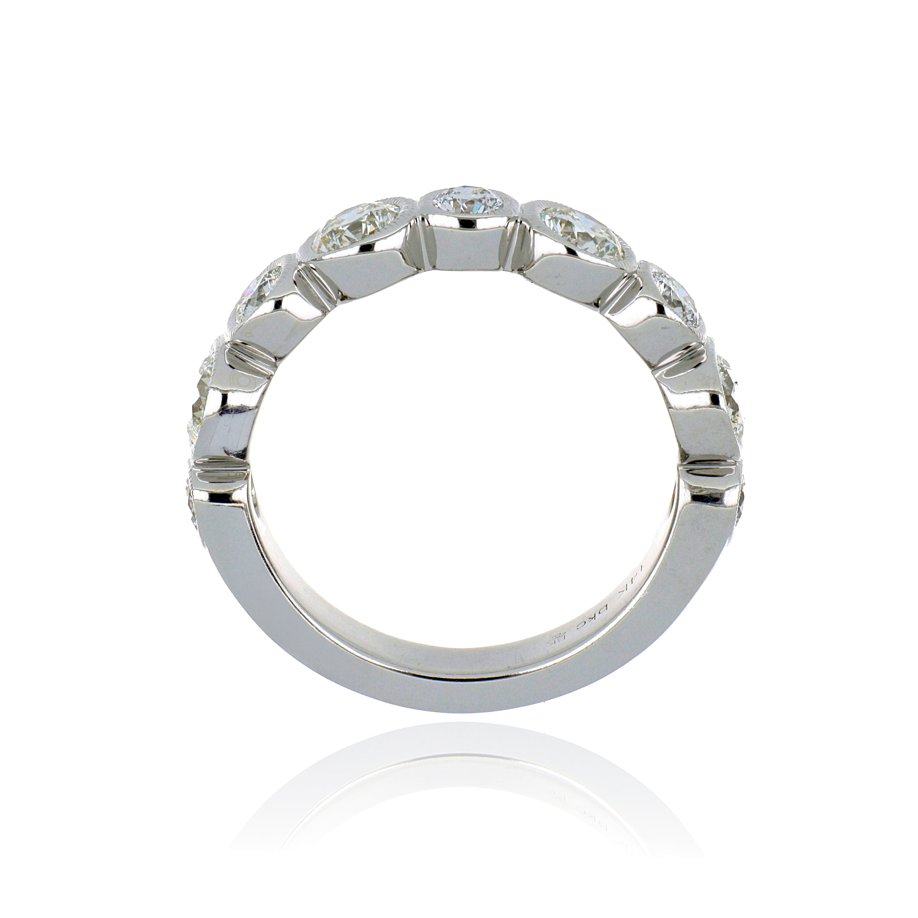 14k White Gold Diamond Wedding Band - Charles Koll Jewelers
