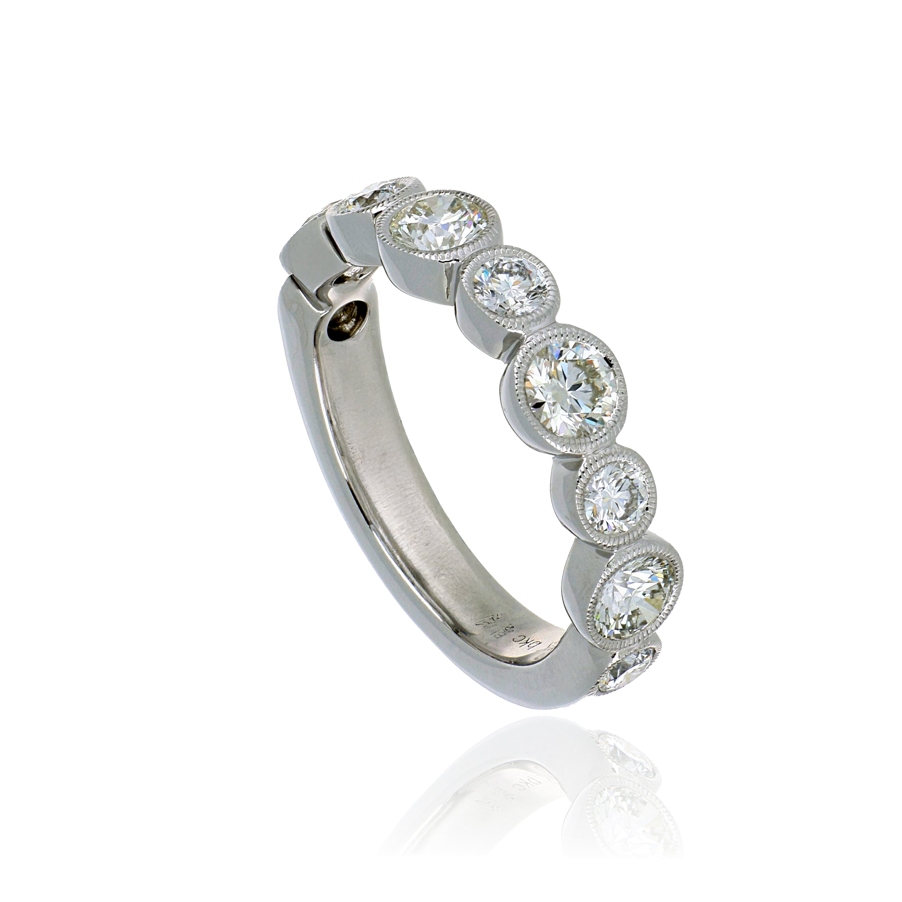 14k White Gold Diamond Wedding Band - Charles Koll Jewelers