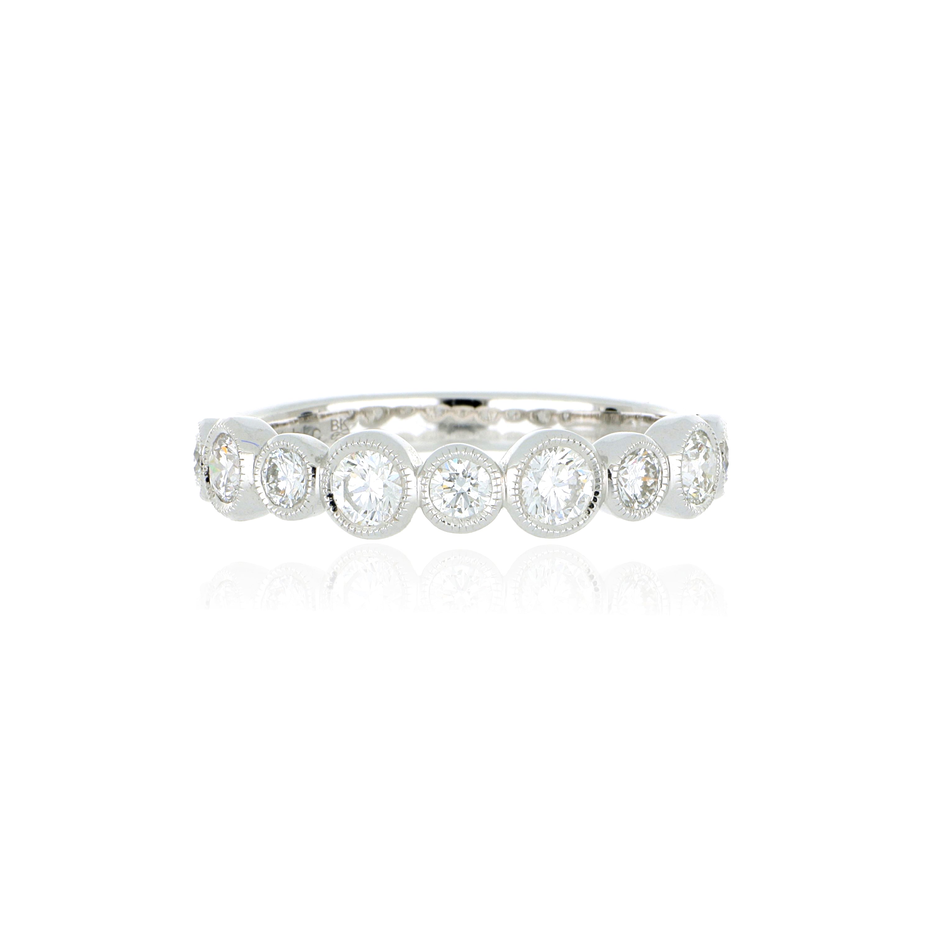 14k White Gold Diamond Wedding Band - Charles Koll Jewelers