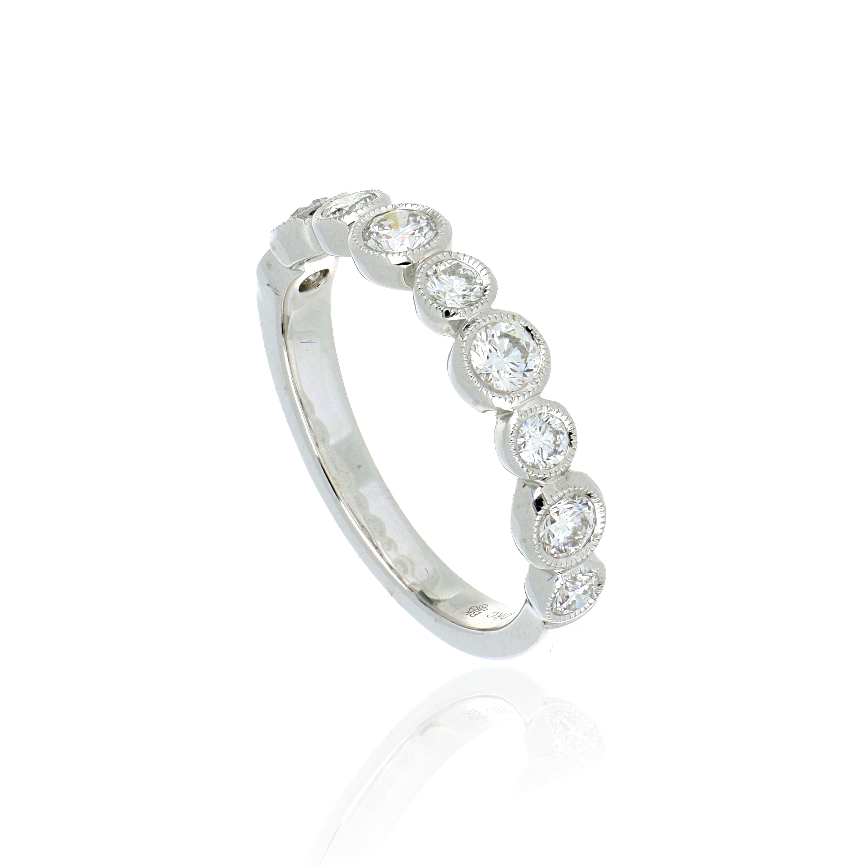 14k White Gold Diamond Wedding Band - Charles Koll Jewelers