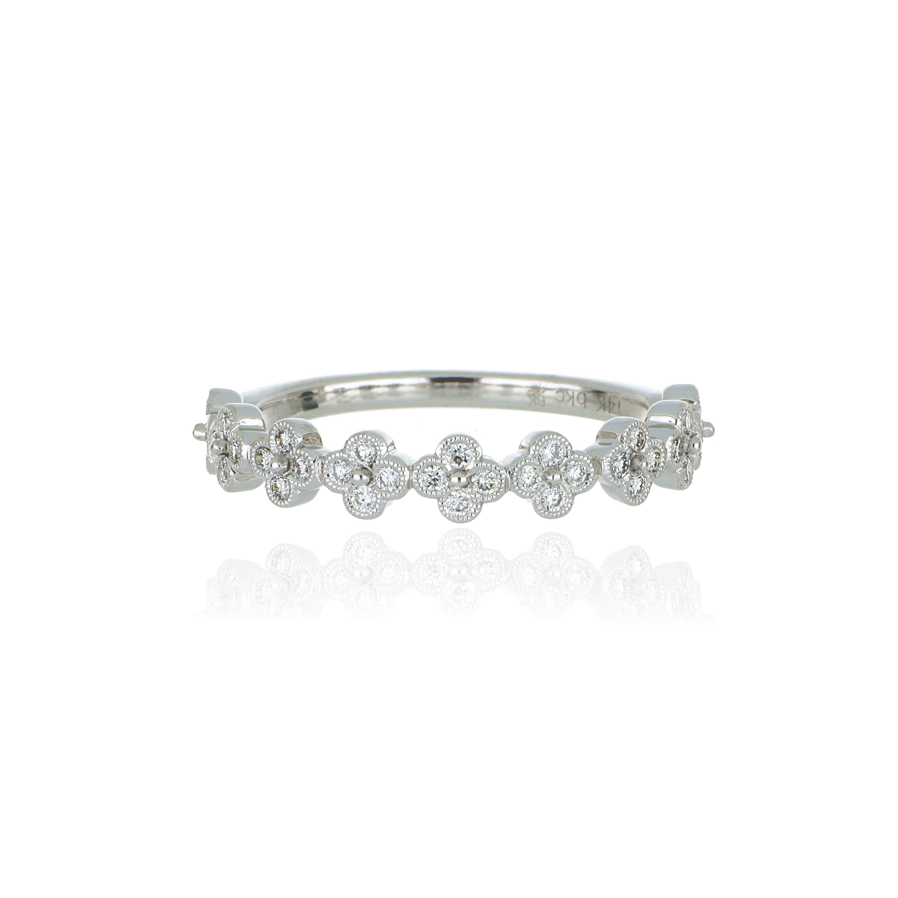 14k White Gold Diamond Wedding Band - Charles Koll Jewelers