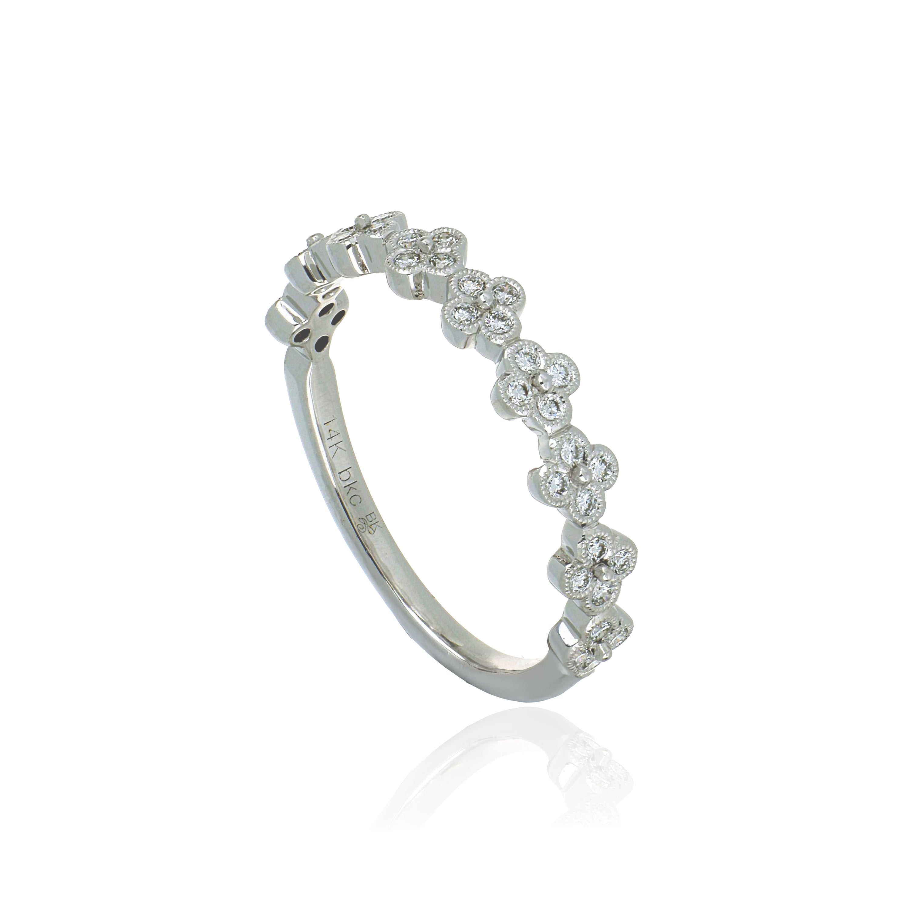 14k White Gold Diamond Wedding Band - Charles Koll Jewelers
