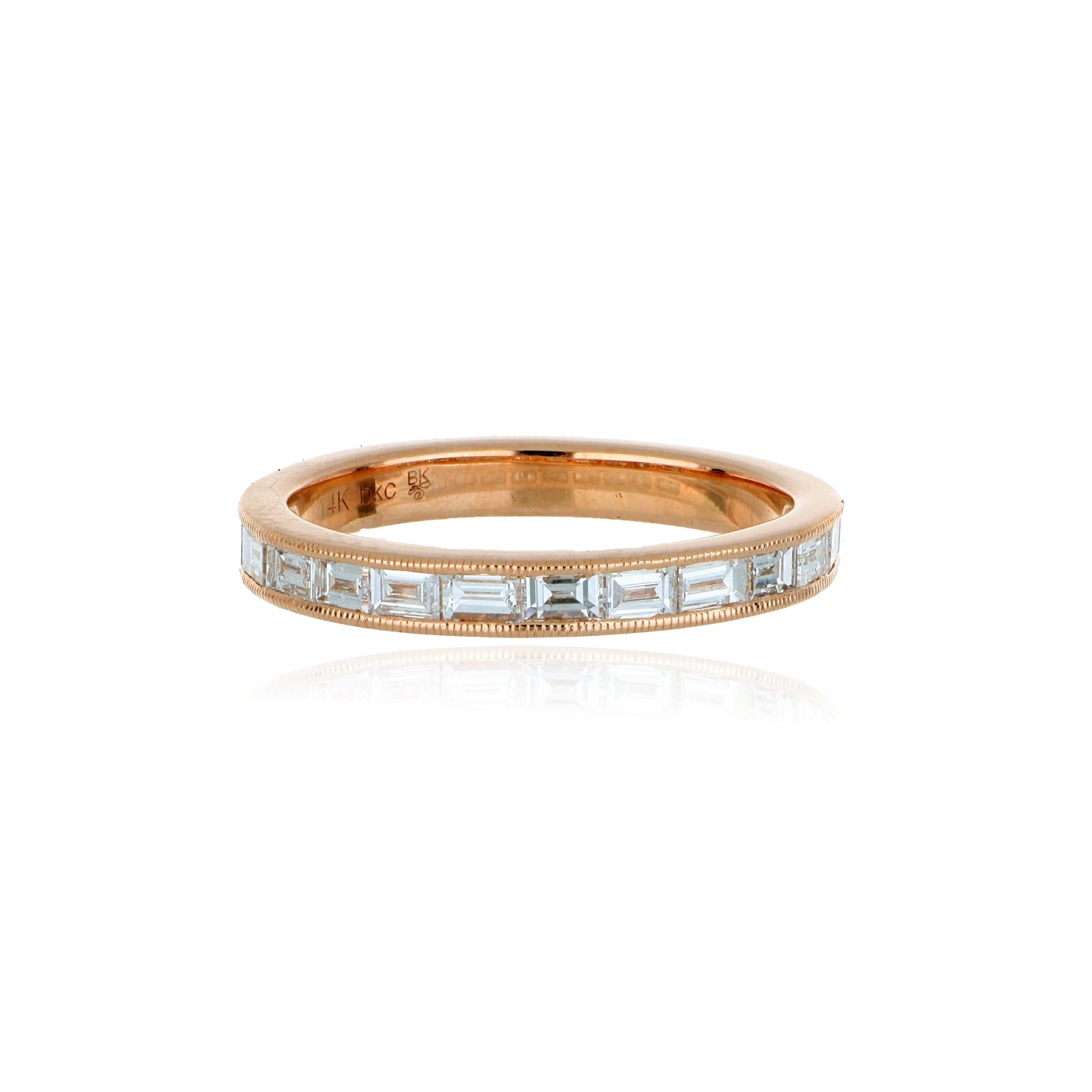 14k Rose Gold Diamond Wedding Band - Charles Koll Jewelers