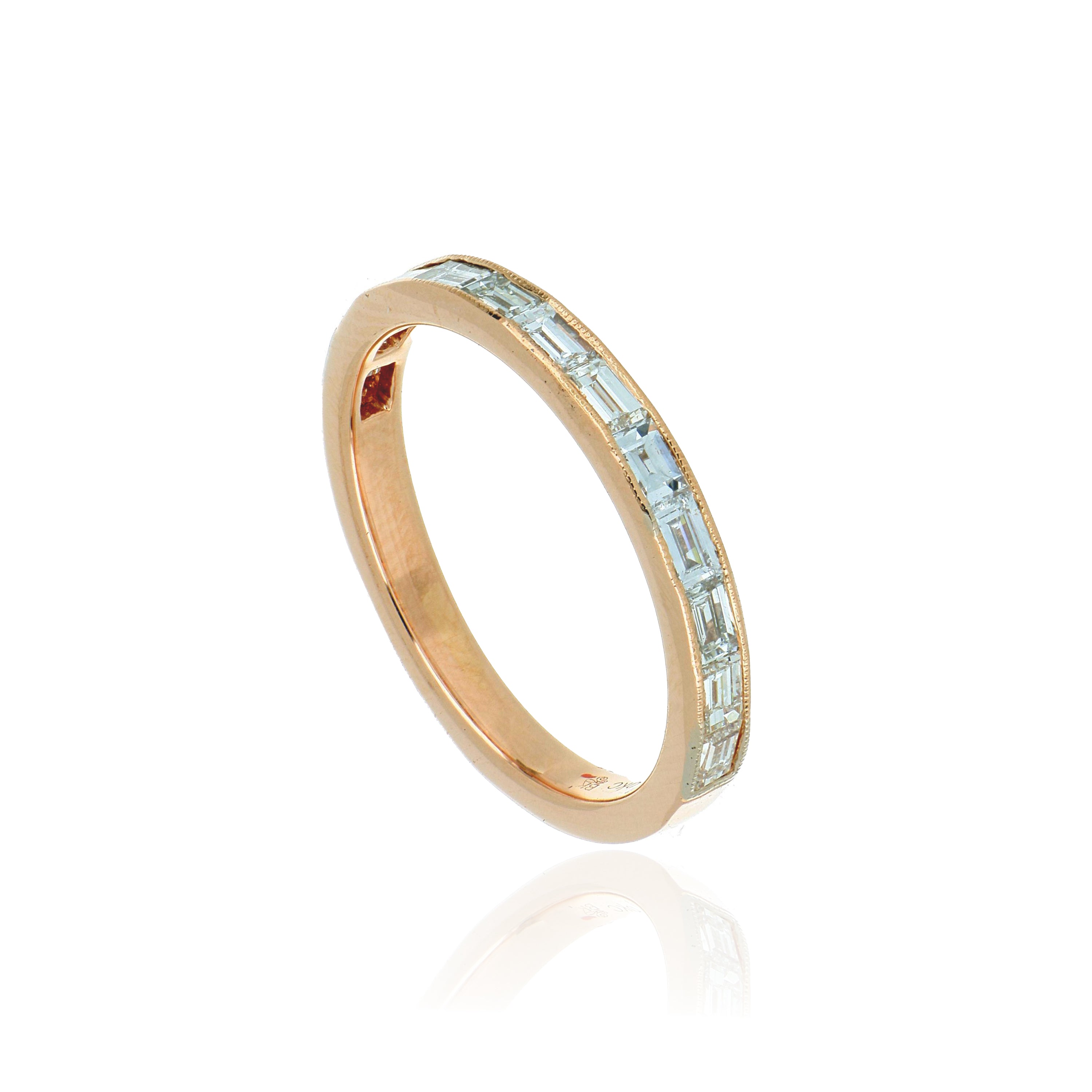 14k Rose Gold Diamond Wedding Band - Charles Koll Jewelers
