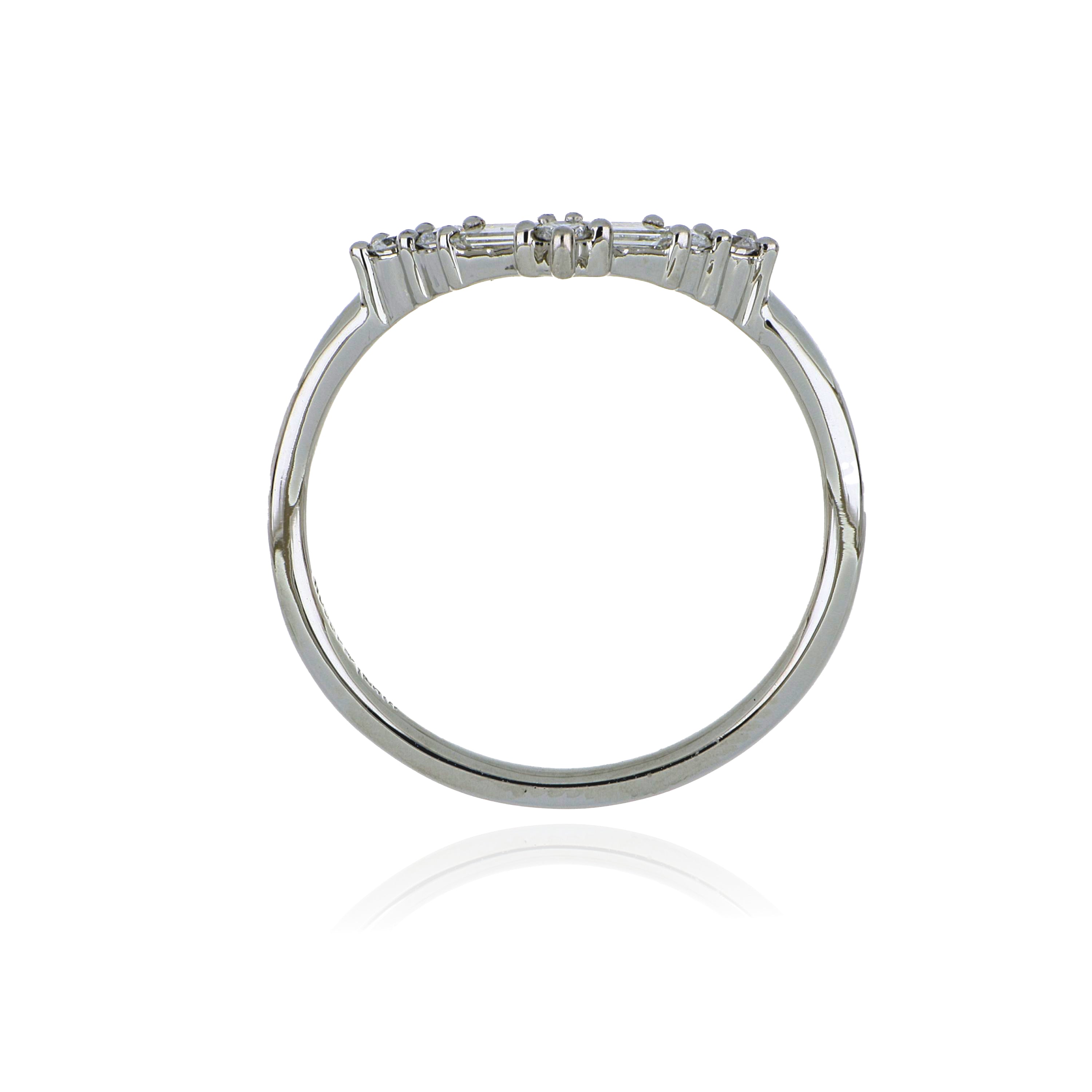 Platinum Diamond V Wedding Band
