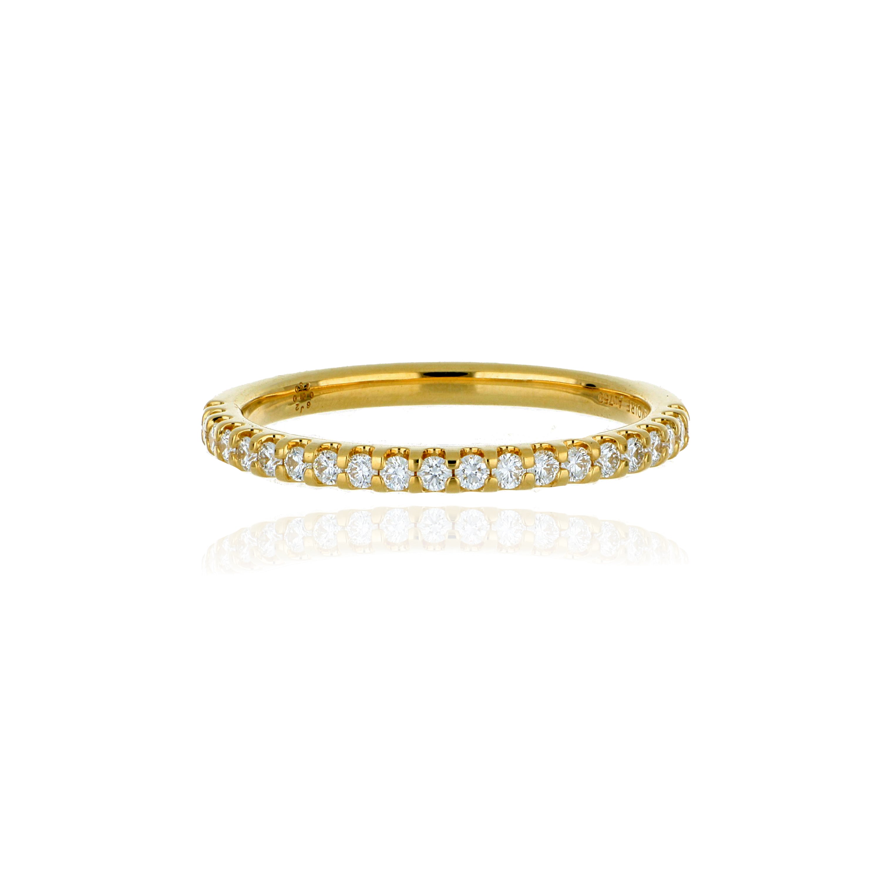 18k Yellow Gold Diamond Wedding Band - Charles Koll Jewelers