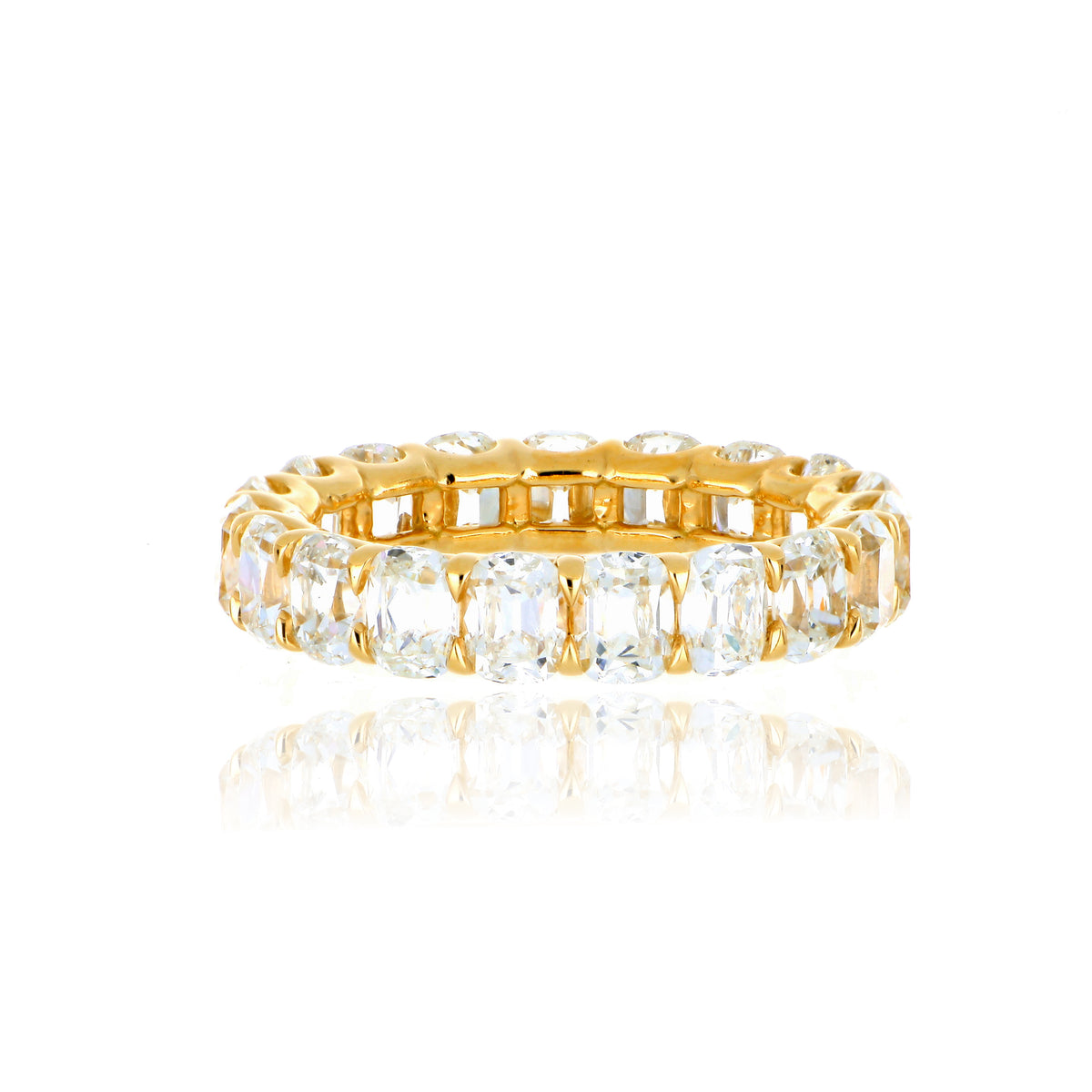 18k Yellow Gold Cushion Shape Diamond Eternity Wedding Band