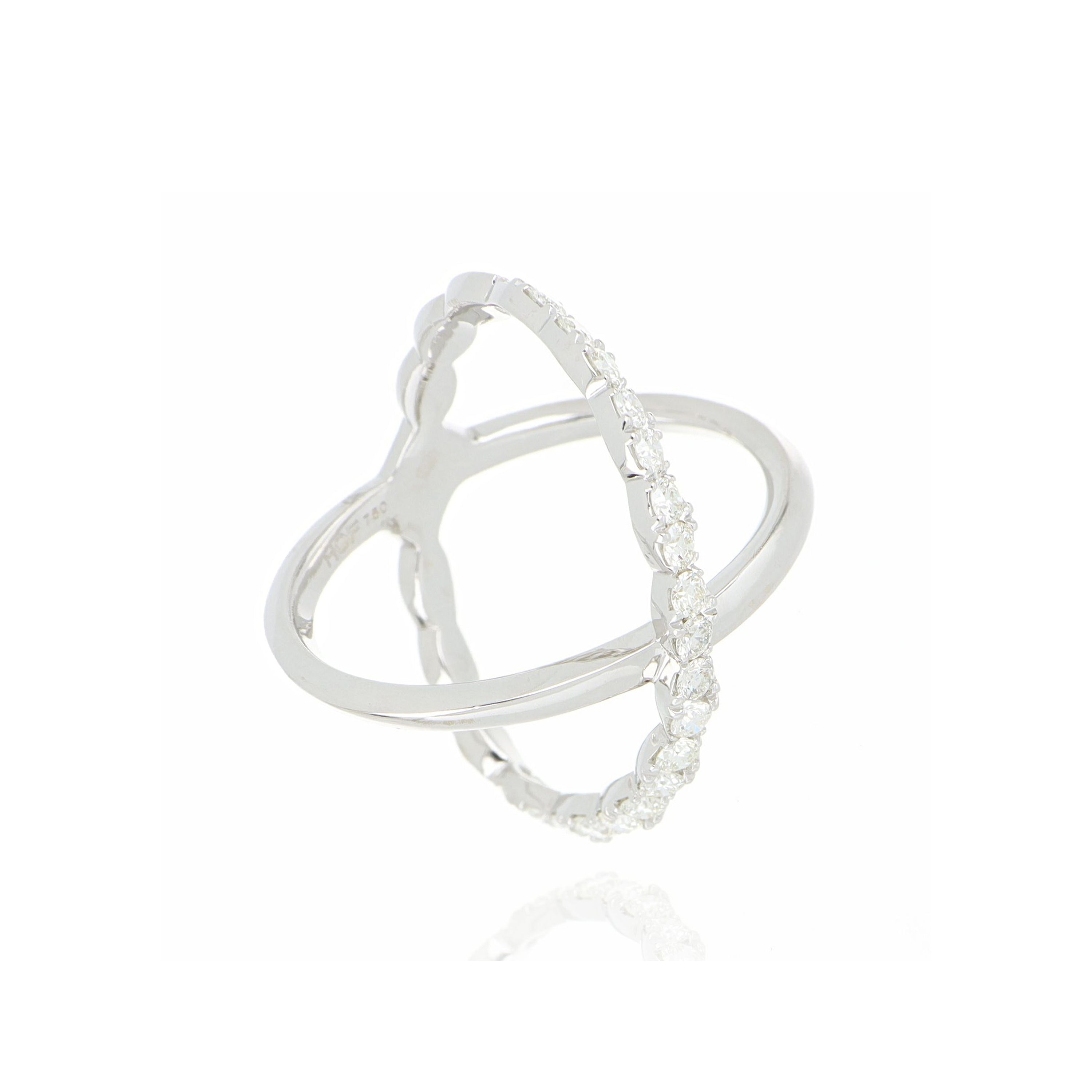 18k White Gold Lorelei Criss Cross Diamond Ring