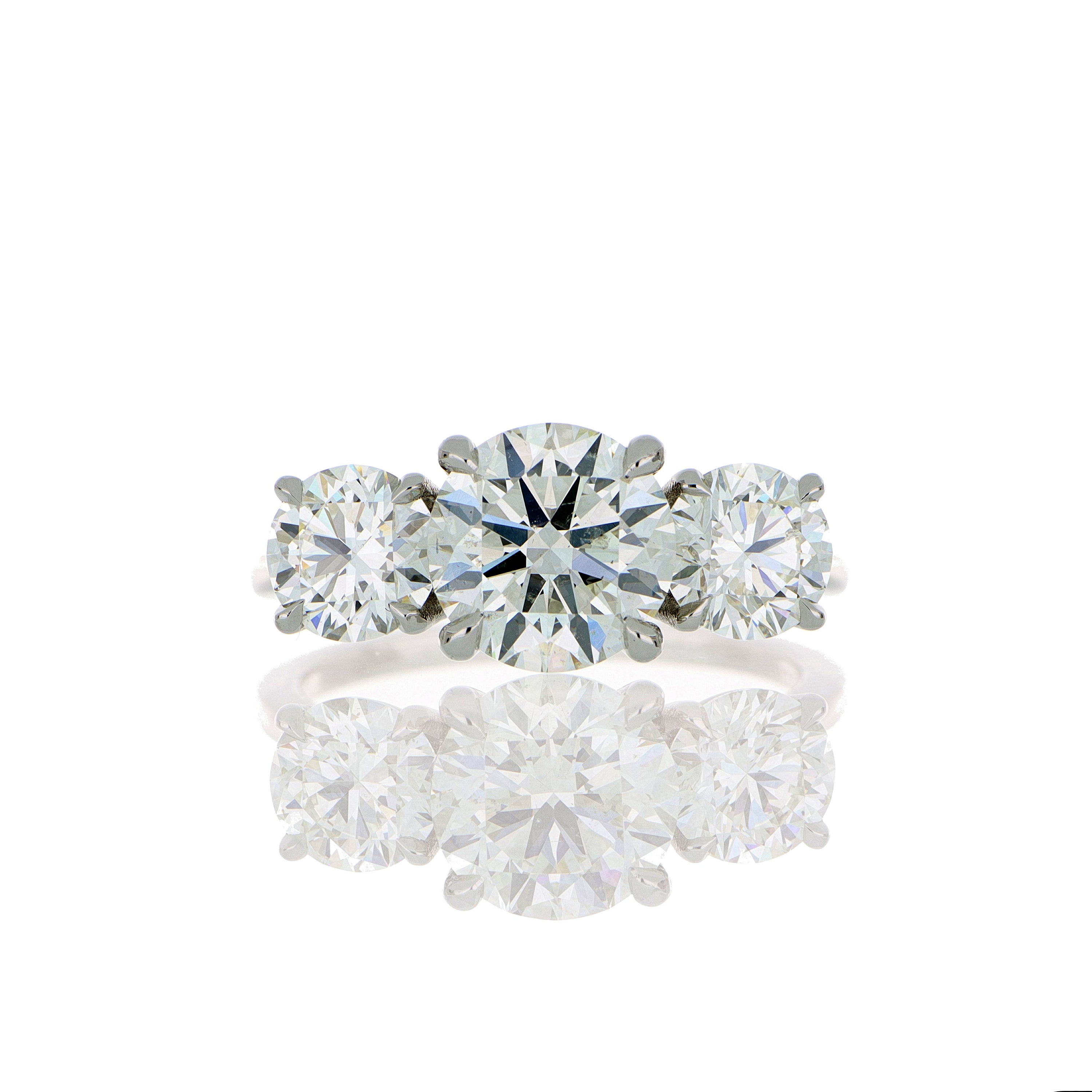 Platinum 3 Stone Diamond Ring - Charles Koll Jewelers